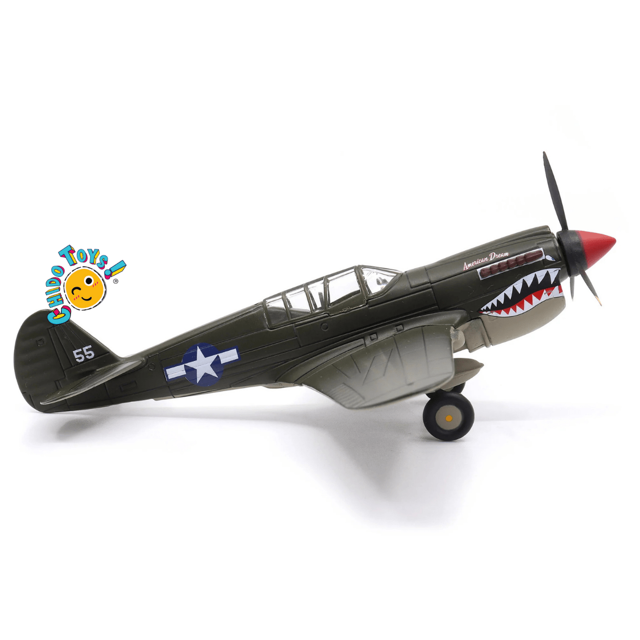 Curtiss P - 40N Warhawk Avión a Escala 1:72 – Diecast Metal - Chido Toys