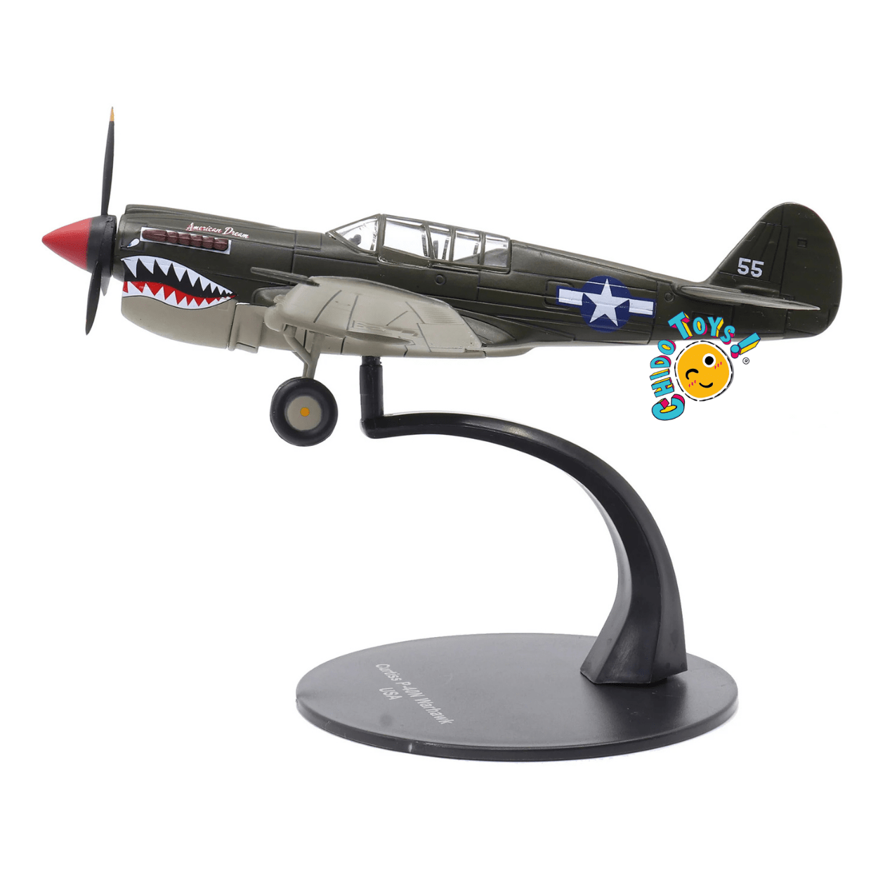 Curtiss P - 40N Warhawk Avión a Escala 1:72 – Diecast Metal - Chido Toys