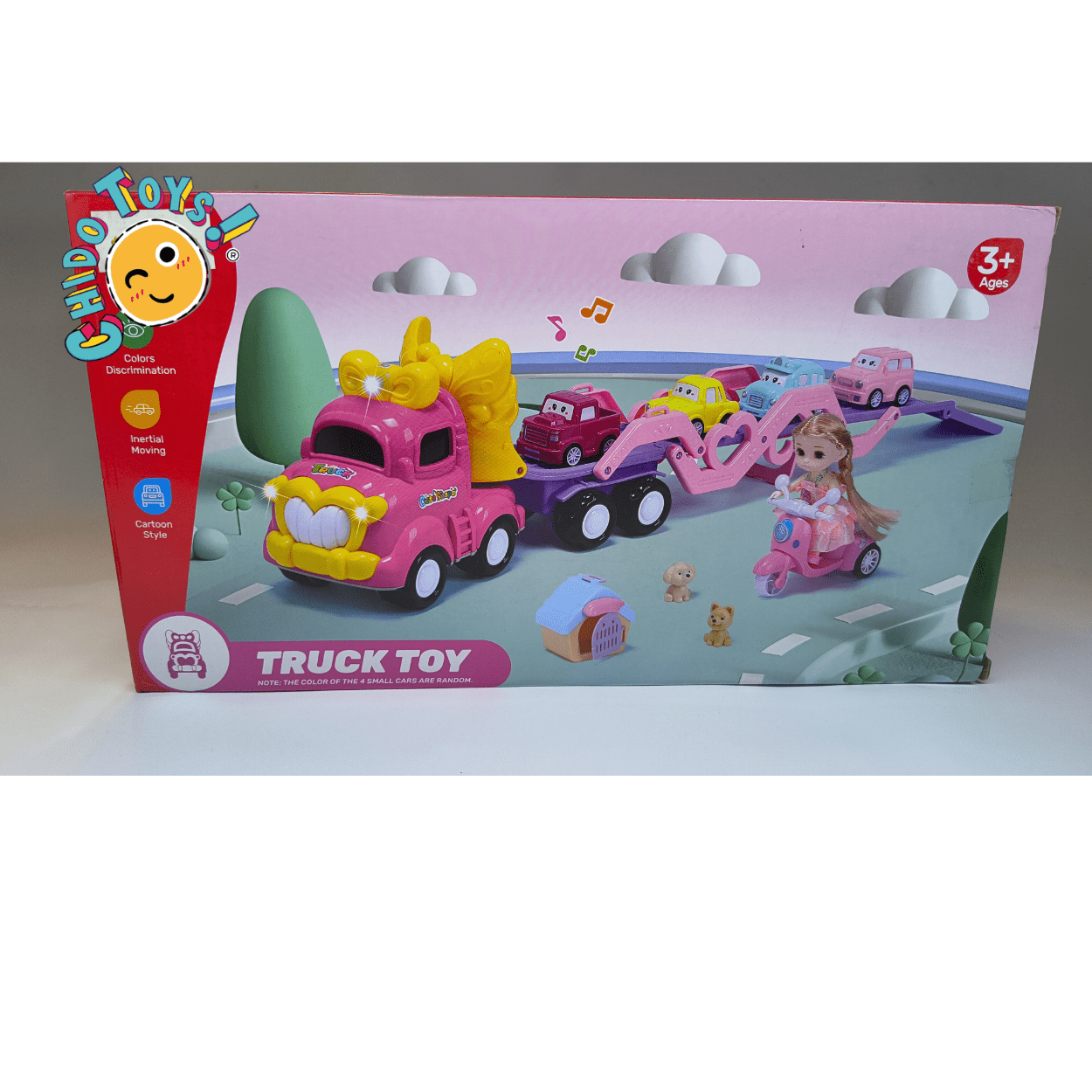 Cute Shape Toy, Truck Toy camión nodriza de 33 cm rosa con luces - Chido Toys