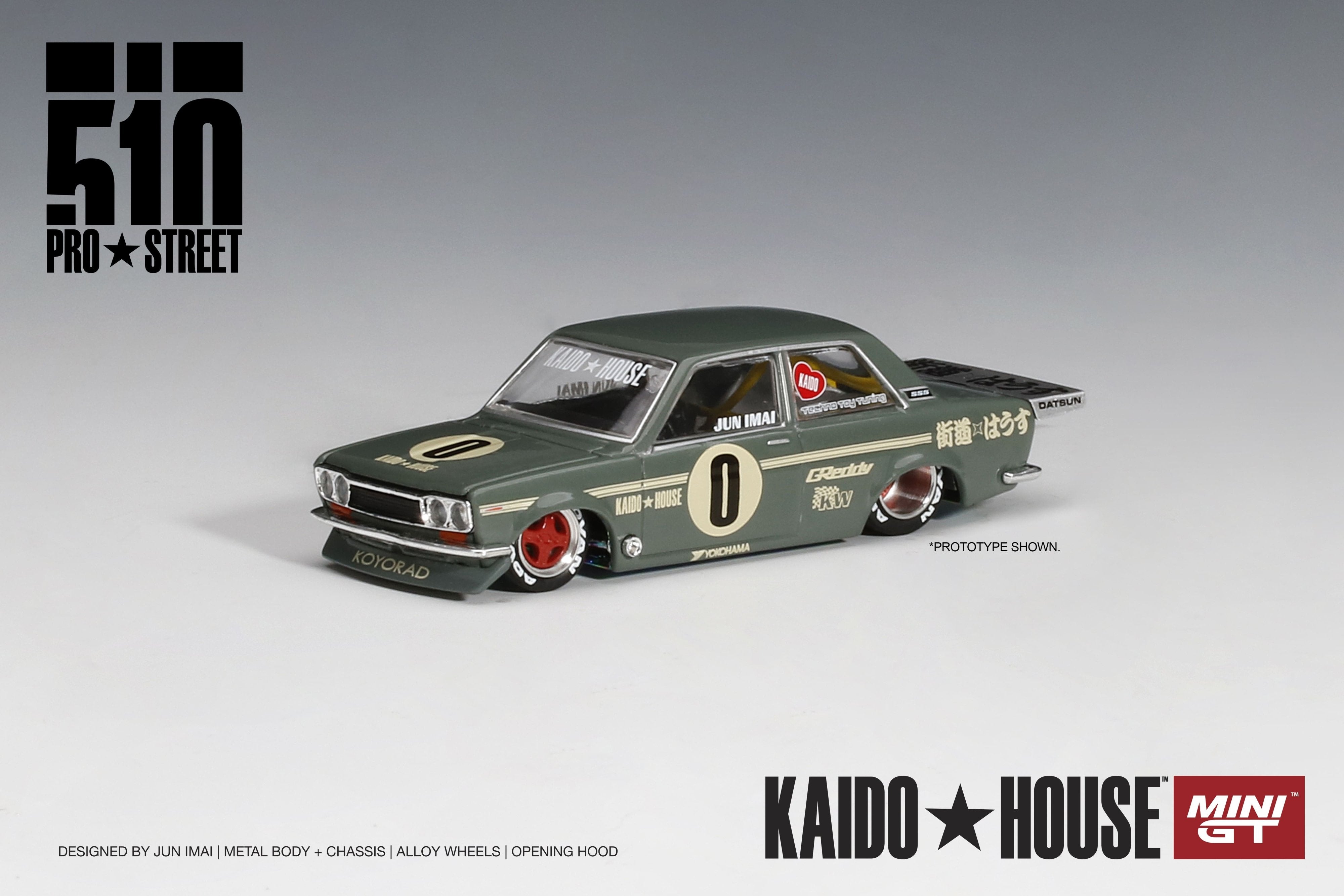 Datsun 510 Pro Street – Kaido House x Mini GT | Primer Modelo de la Marca | Escala 1:64 - Chido Toys