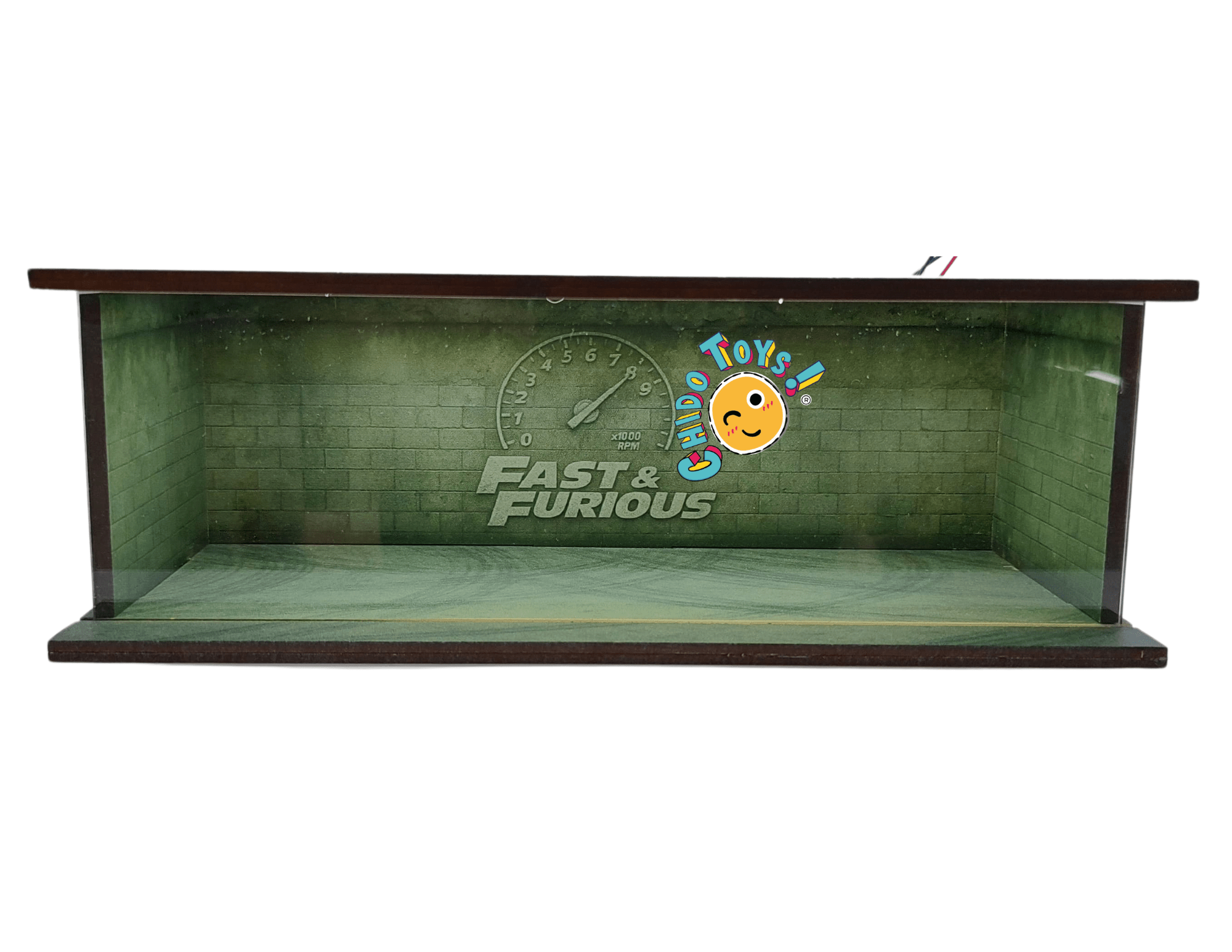 Diorama Furiosos con Iluminación LED y Puerta Acrílica – Ideal para Escalas 1:64 y 1:32, varios modelos - Chido Toys