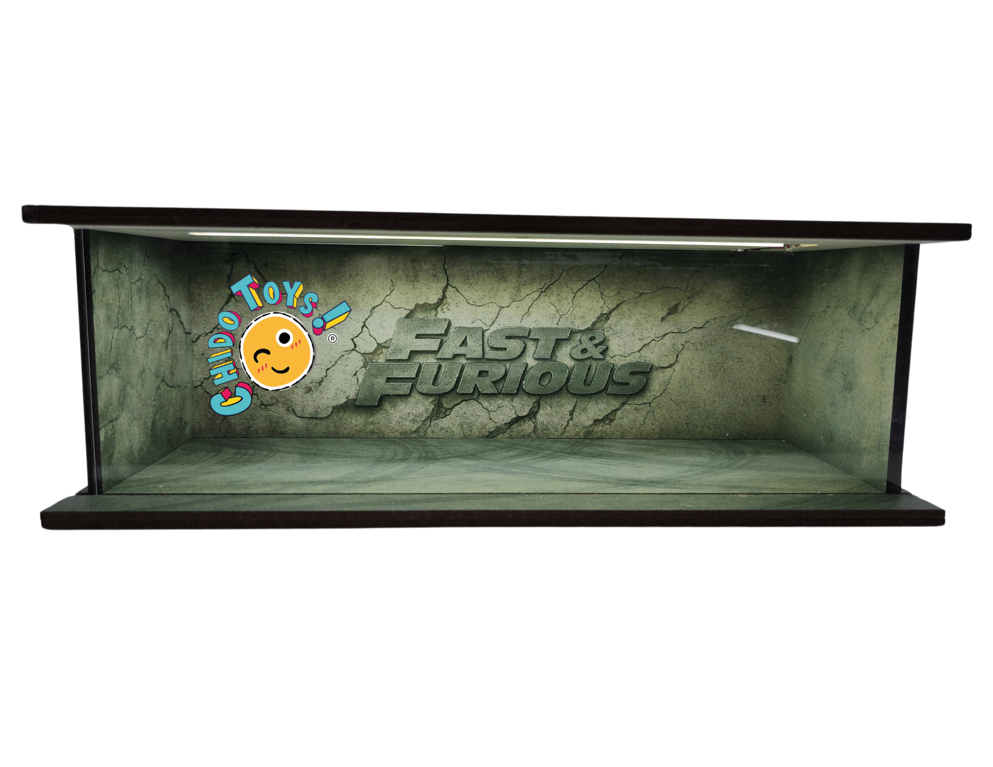 Diorama Furiosos con Iluminación LED y Puerta Acrílica – Ideal para Escalas 1:64 y 1:32, varios modelos - Chido Toys