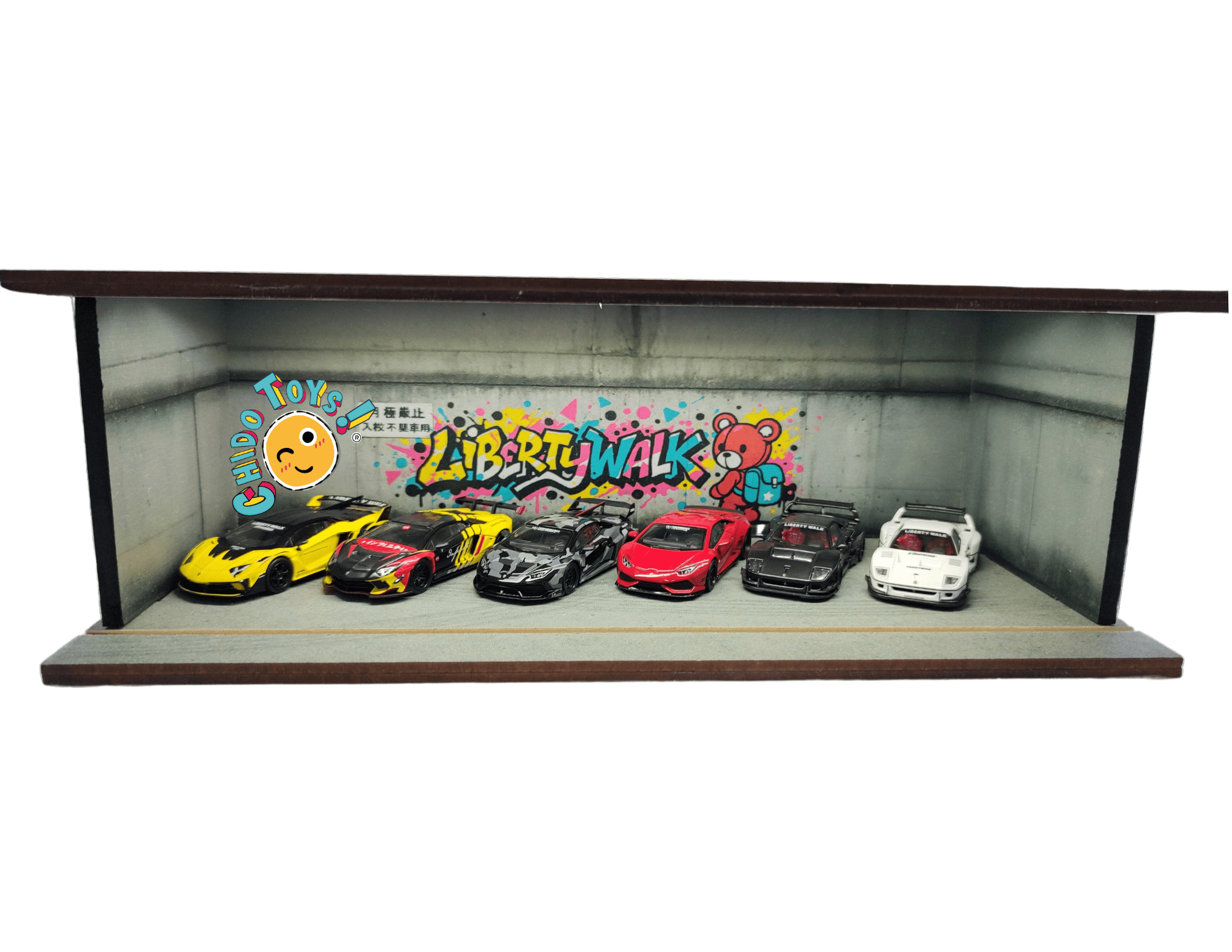 Diorama Osito con Iluminación LED y Puerta Acrílica – Ideal para Escalas 1:64 y 1:32 - Chido Toys