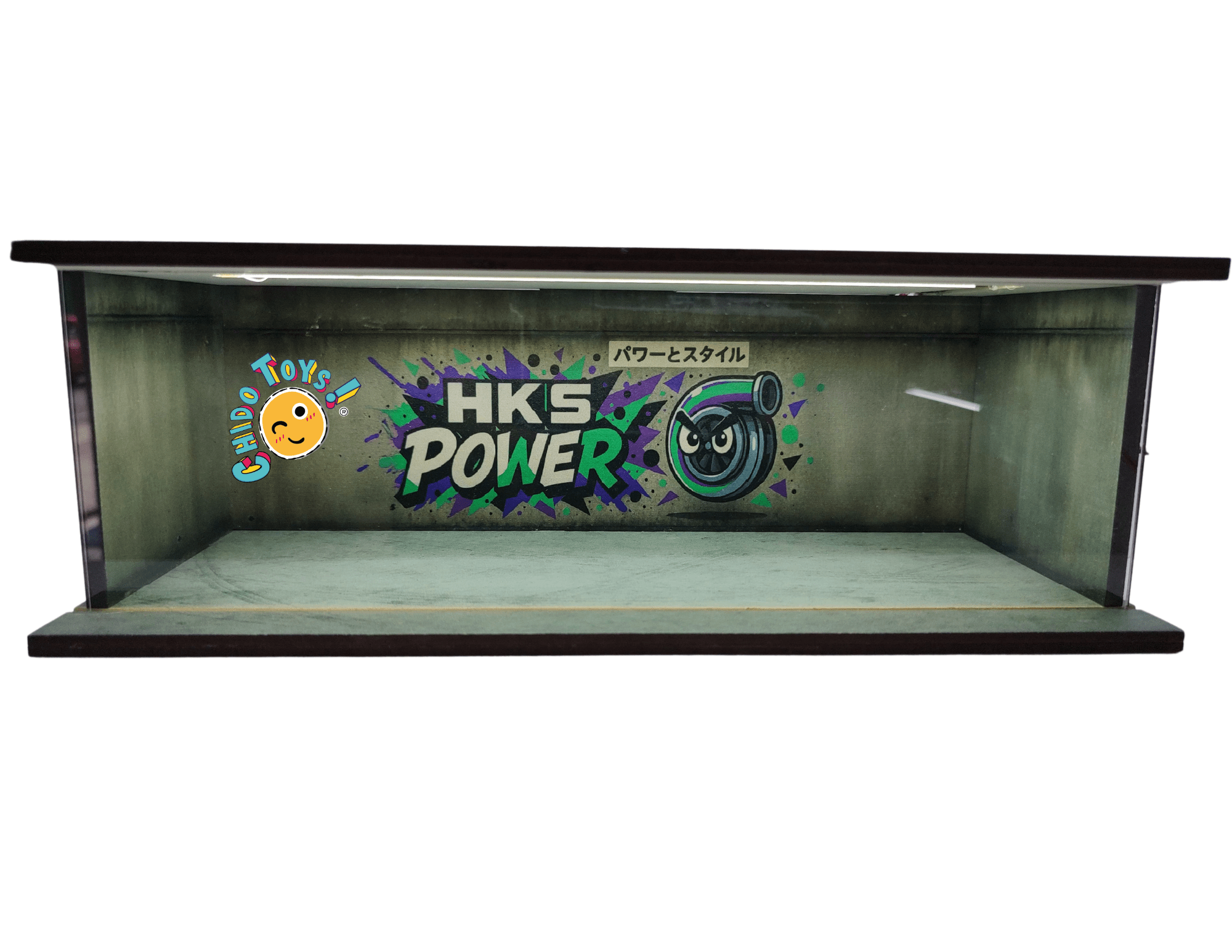 Diorama Turbo con Iluminación LED y Puerta Acrílica – Ideal para Escalas 1:64 y 1:32 - Chido Toys