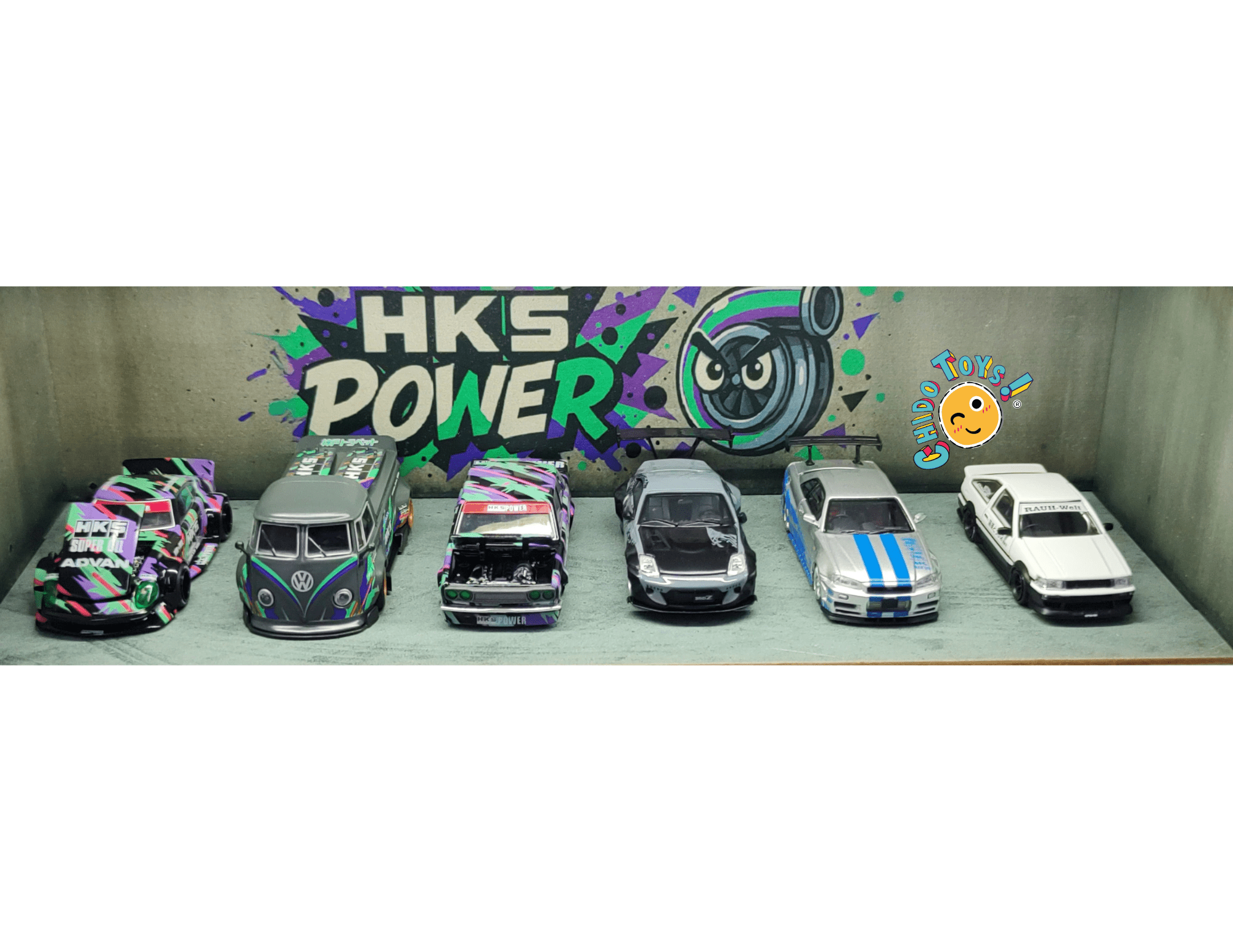 Diorama Turbo con Iluminación LED y Puerta Acrílica – Ideal para Escalas 1:64 y 1:32 - Chido Toys