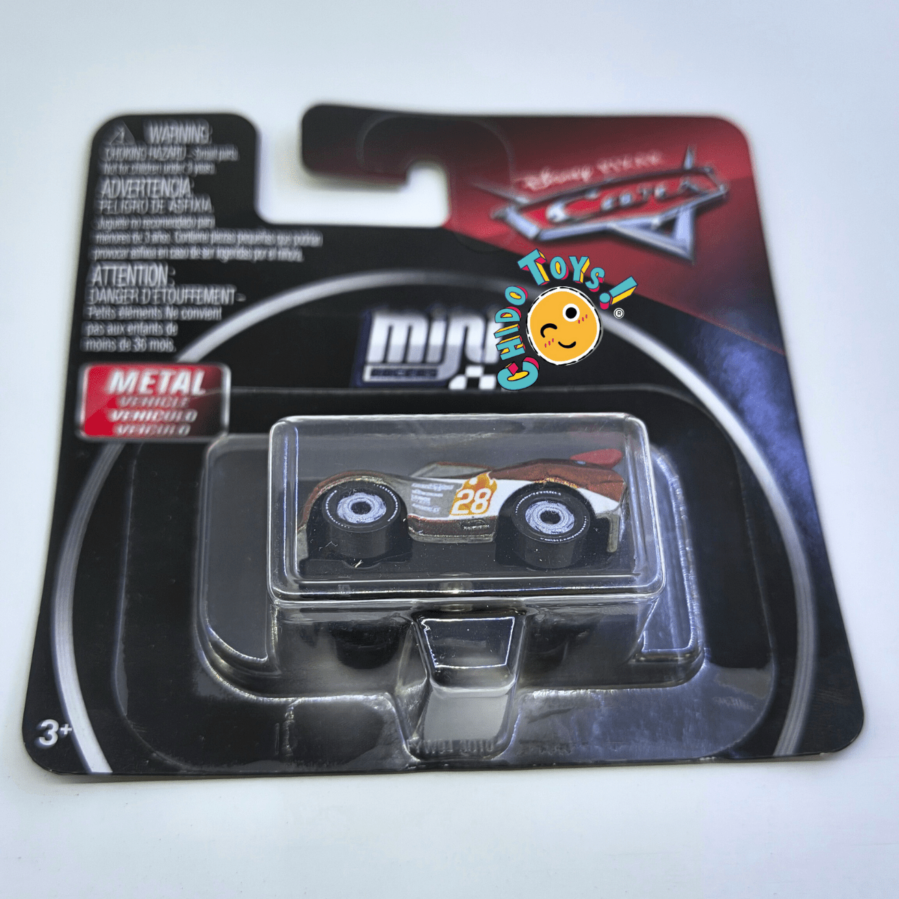 Disney Pixar Cars Mini Racers 2008 – Set 3 pzas: Silver Cal Weathers, Silver Tim Treadless & Metallic Jackson Storm | Metal/Metal - Chido Toys