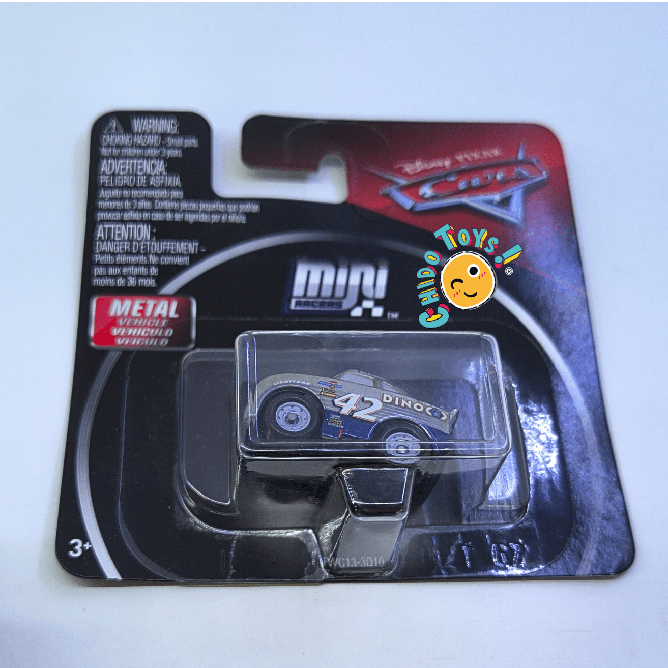 Disney Pixar Cars Mini Racers 2008 – Set 3 pzas: Silver Cal Weathers, Silver Tim Treadless & Metallic Jackson Storm | Metal/Metal - Chido Toys