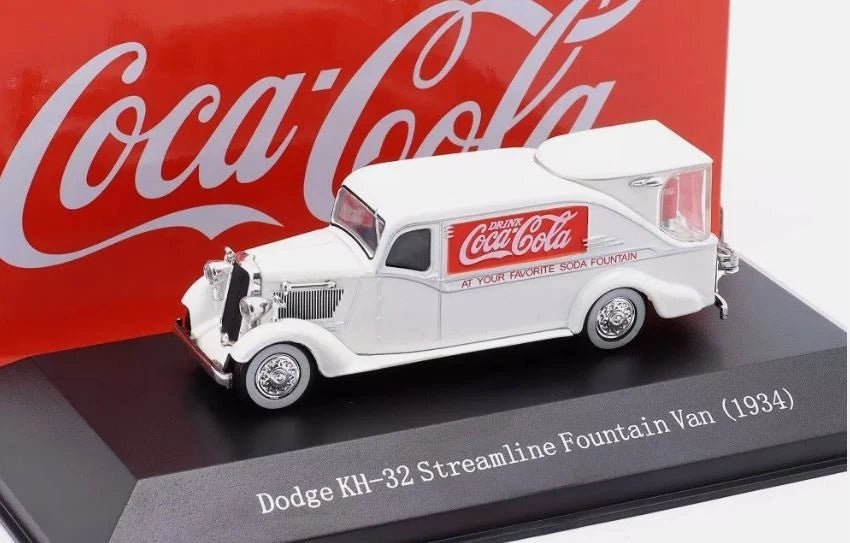 Dodge KH - 32 Streamline Fountain Van Coca - Cola 1934 Escala 1:72 | Incluye Base y Capelo Acrílico - Chido Toys