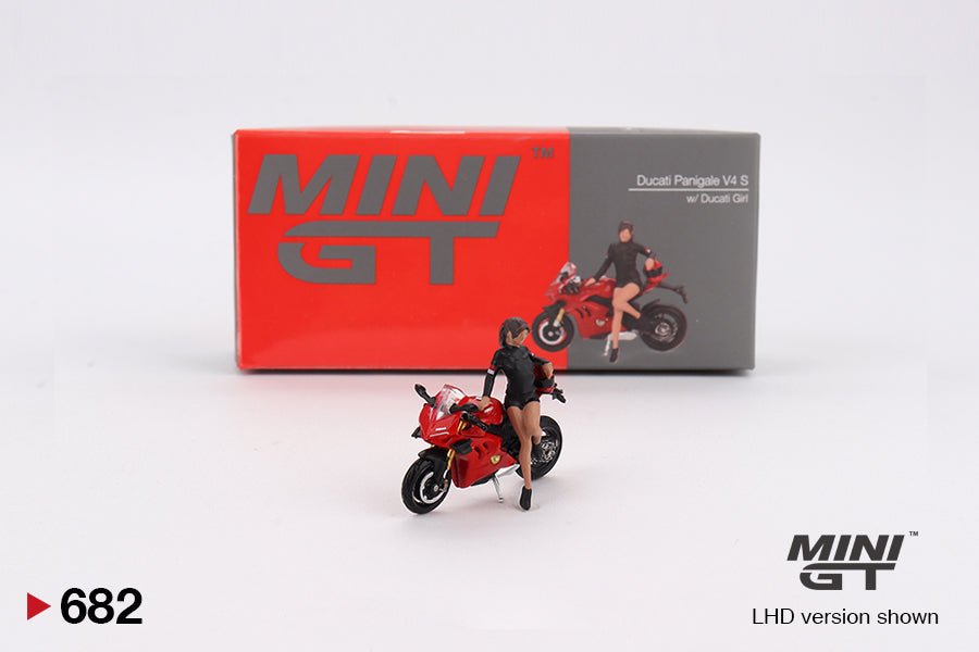 Ducati Panigale V4 S c/ “Ducati Girl” – Mini GT 1:64 - Chido Toys