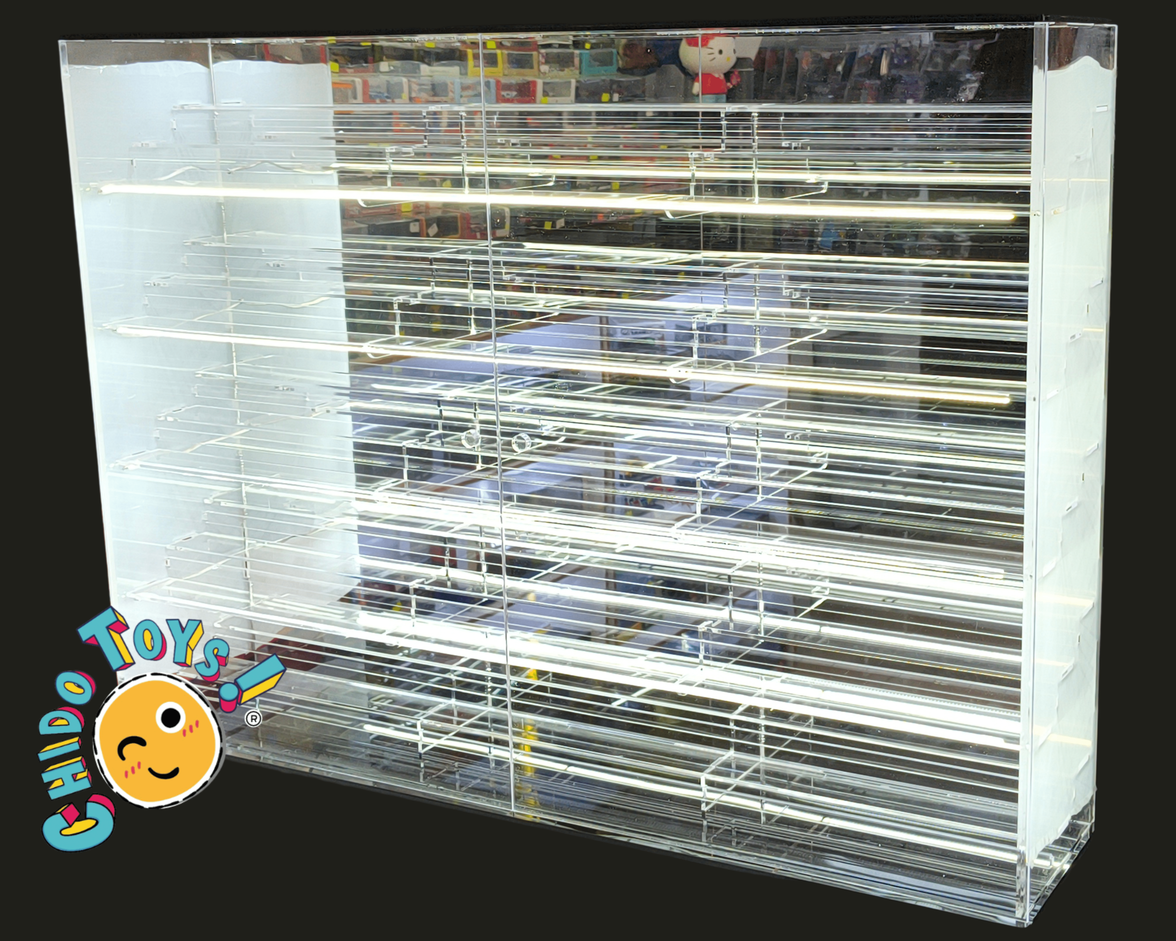 Exhibidor Acrílico LED para 150 piezas 1:64 Hecho en México - Chido Toys