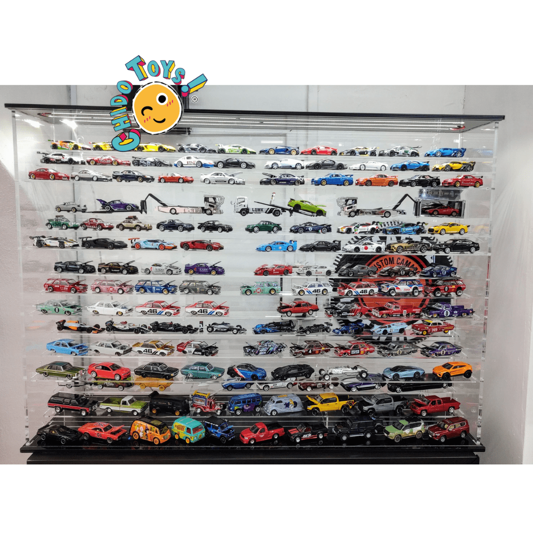 Expositor Iluminado para 150 Autos a Escala 1:64 – Acrílico Premium Hecho en México - Chido Toys