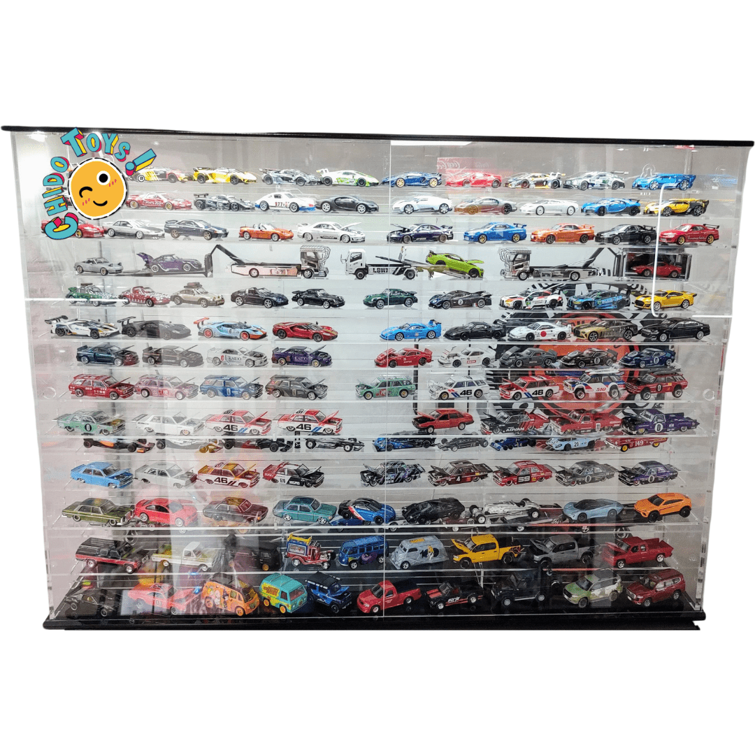 Expositor Iluminado para 150 Autos a Escala 1:64 – Acrílico Premium Hecho en México - Chido Toys