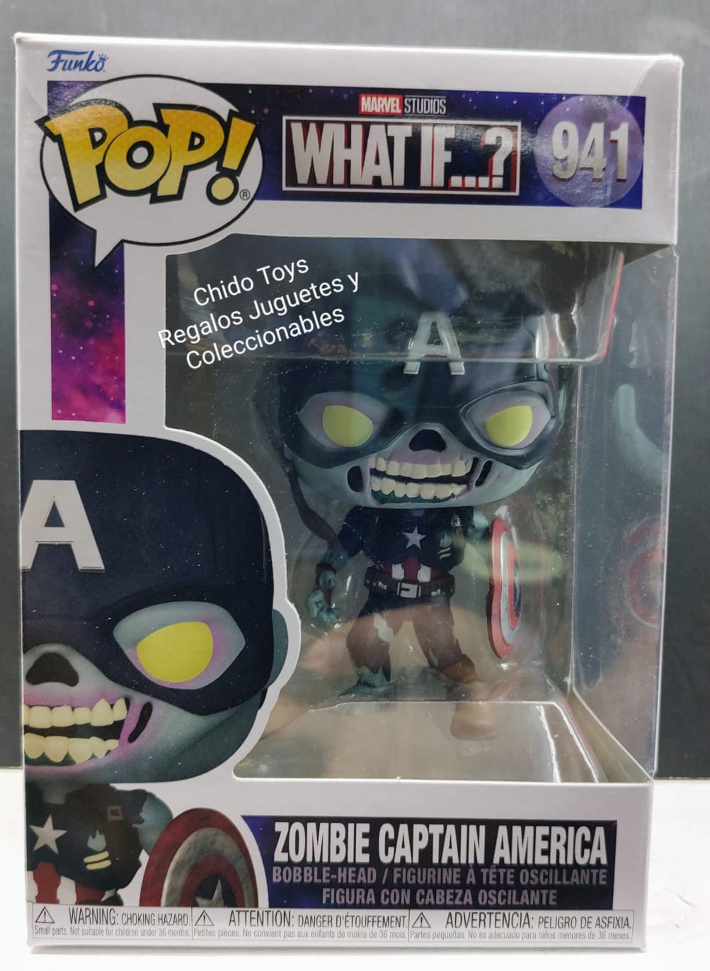Figura de Vinyl, marca Funko, Modelo Capitán América Zombie, edad 6+ - Chido Toys