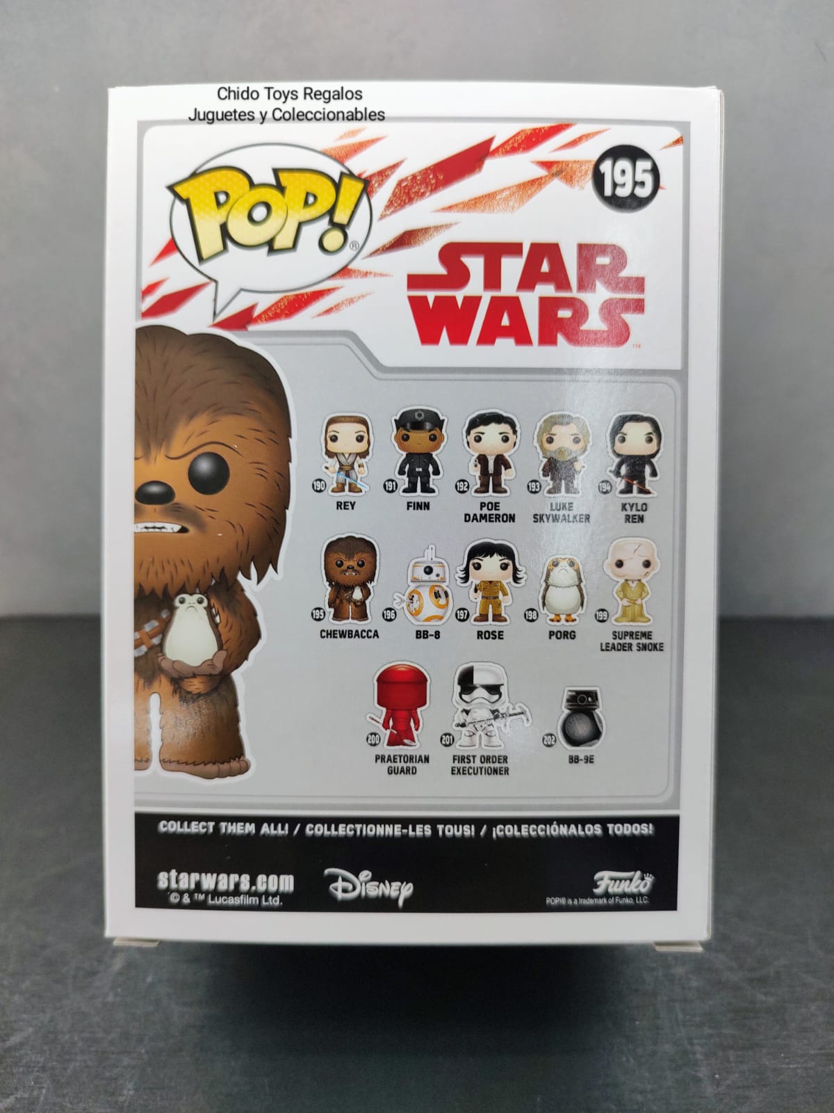 Figura de Vinyl, marca Funko, Modelo Chewbacca con Porg, edad 6+ - Chido Toys