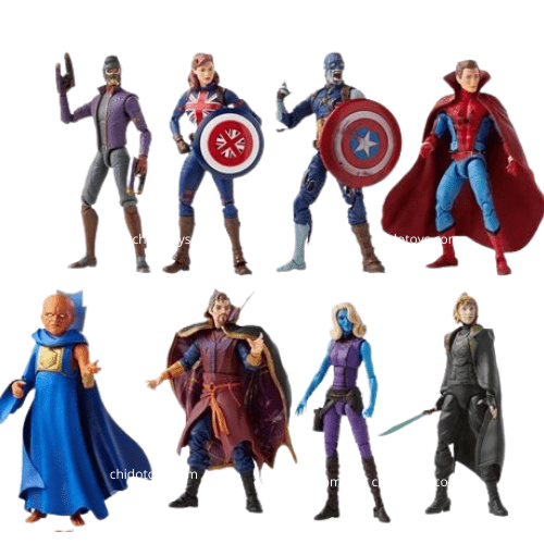Figuras de acción Hasbro Marvel Legends Series What If, set completo de 7 personajes articulados de 17 cm.