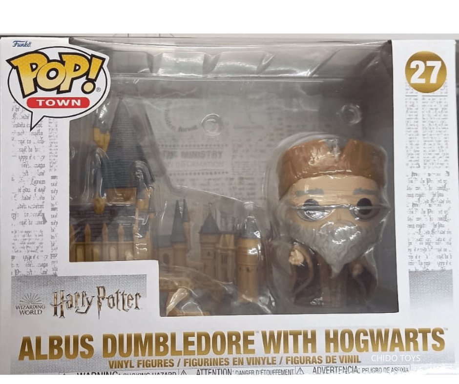 Figuras de vinyl, marca Funko, modelo Albus Dumbledore with Hogwarts, edad 3+ - Chido Toys