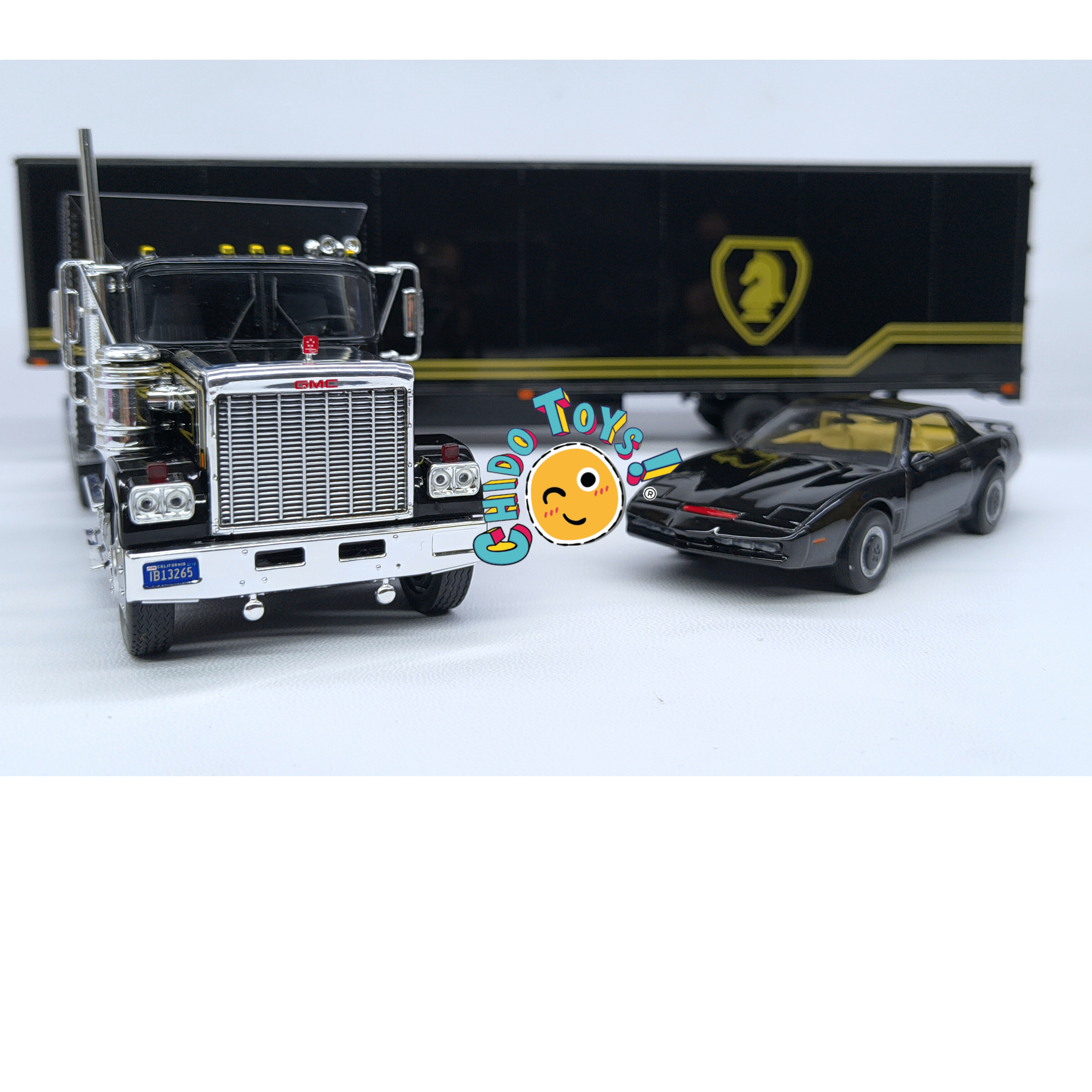 GreenLight GMC General Tractor 1:43 Knight Set con tráiler - Chido Toys