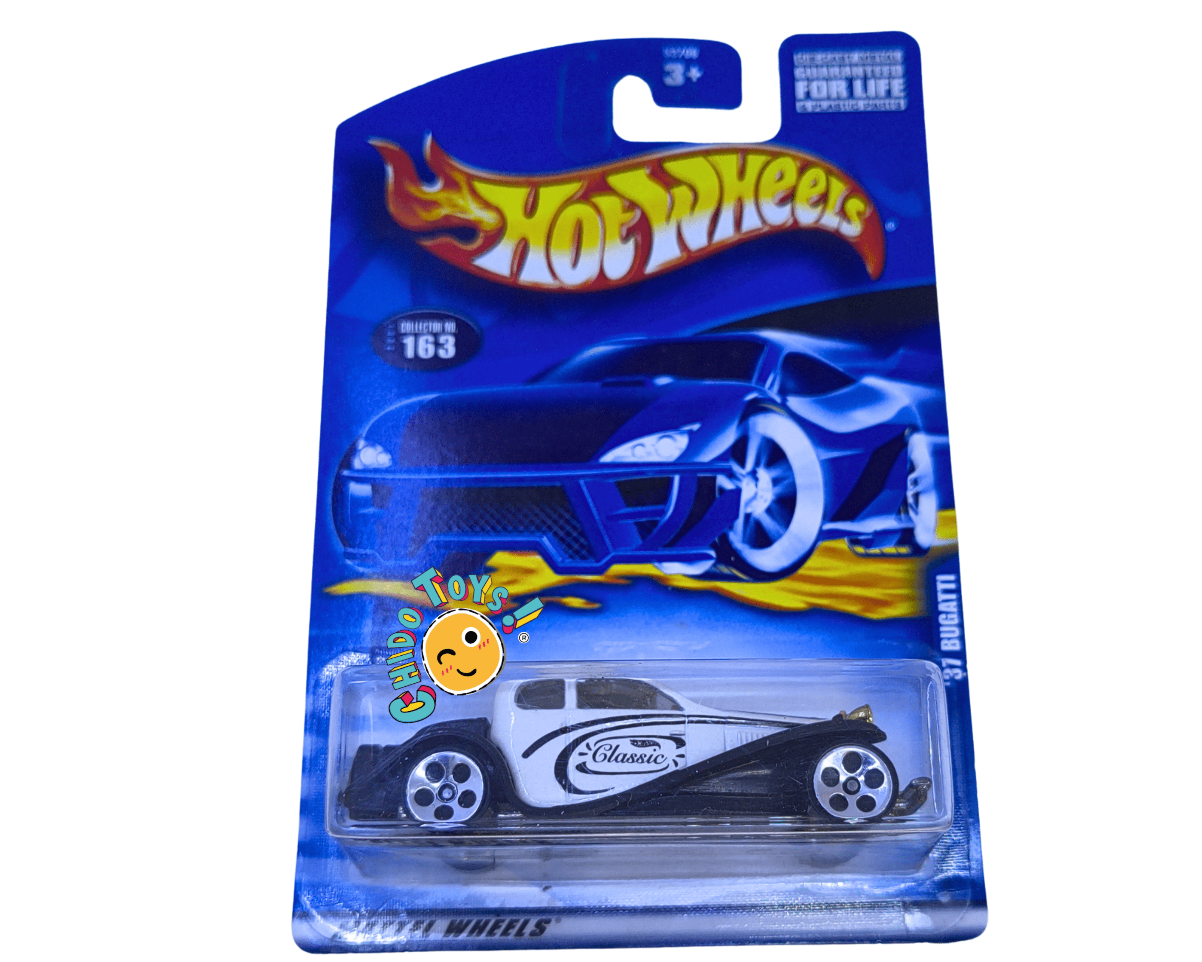 Hot Wheels 31 Bugatti 1:64 Classic blanco negro vintage - Chido Toys