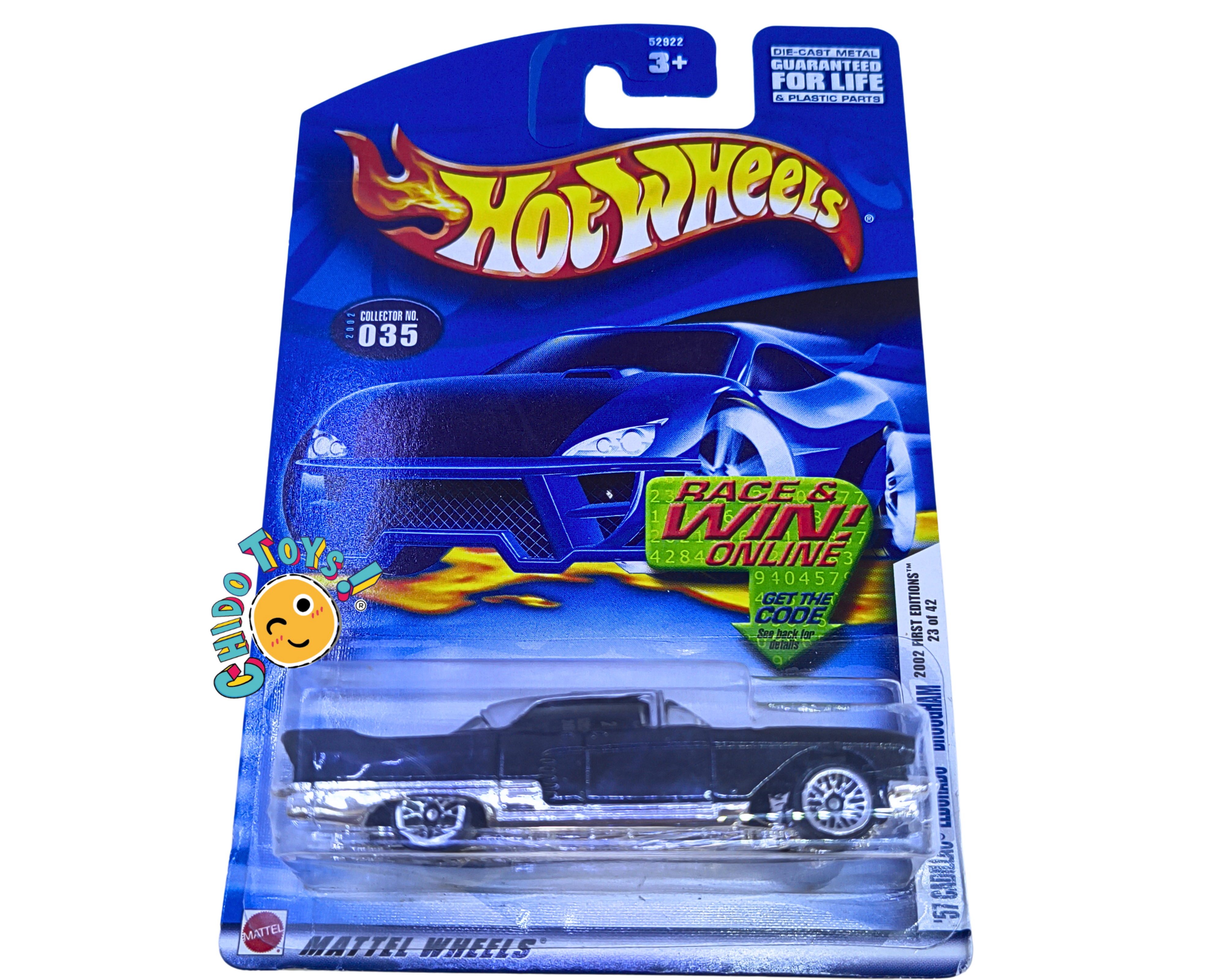 Hot Wheels 57 Cadillac Eldorado 2002 First Editions 1:64 negro - Chido Toys