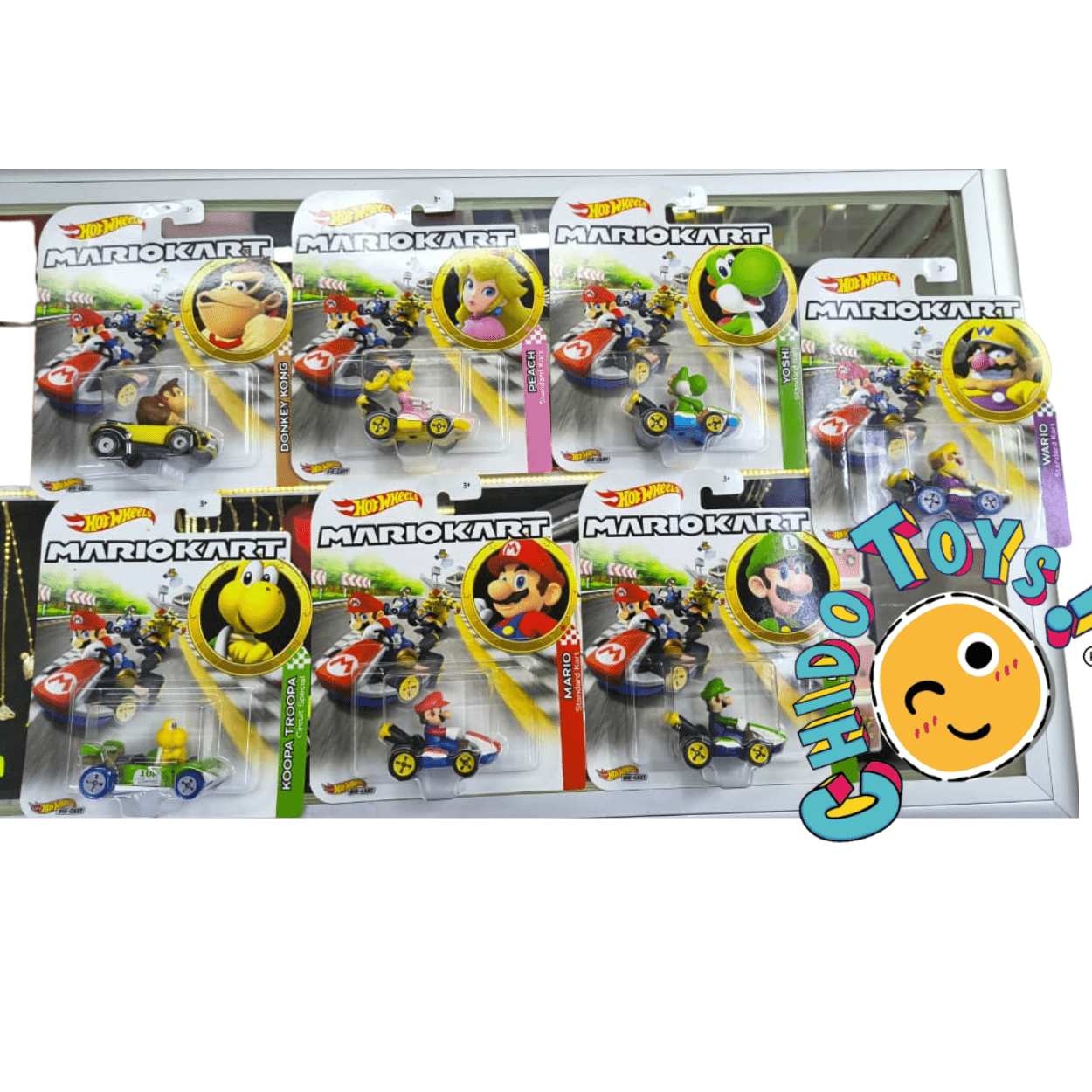 Hot Wheels Mario Kart Standard Kart – Colección Personajes (Mario, Luigi, Yoshi, Peach, Donkey Kong, Wario, Koopa Troopa) - Chido Toys