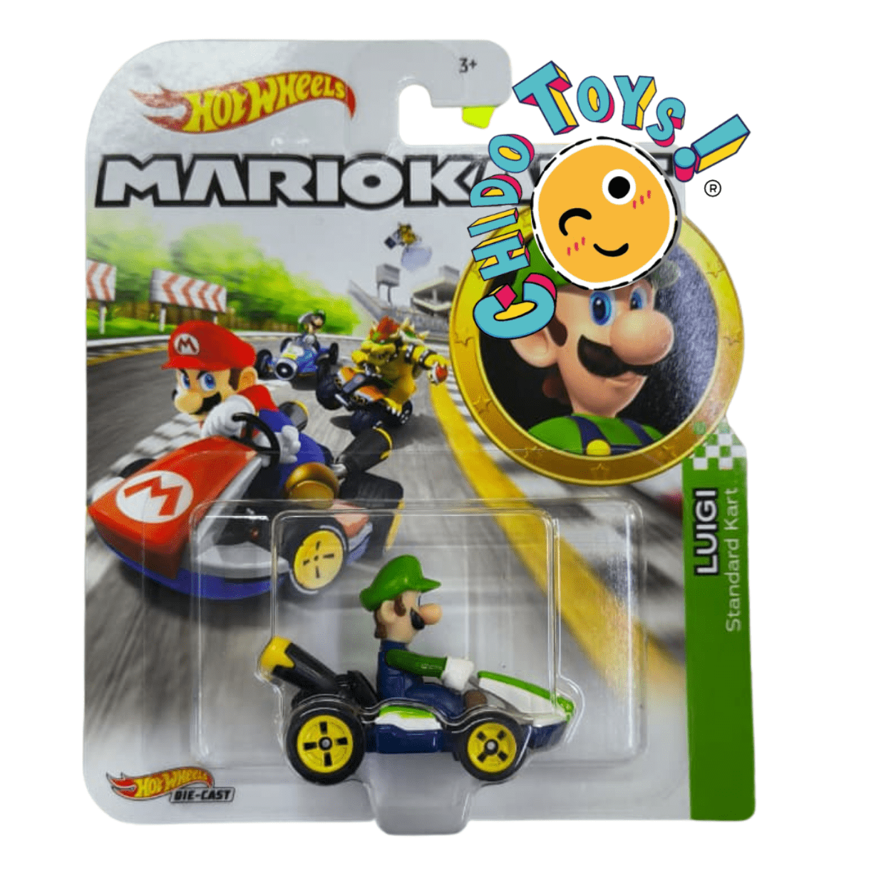 Hot Wheels Mario Kart Standard Kart – Colección Personajes (Mario, Luigi, Yoshi, Peach, Donkey Kong, Wario, Koopa Troopa) - Chido Toys