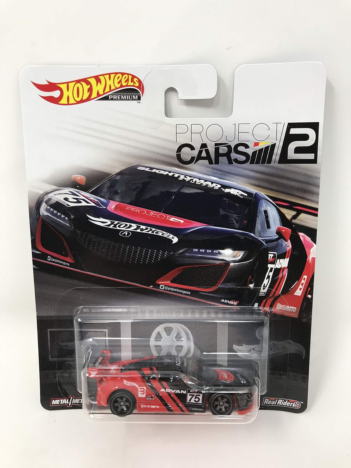 Hot Wheels Premium Project CARS 2 | Acura NSX GT3 75 | Metal/Metal | Real Riders - Chido Toys