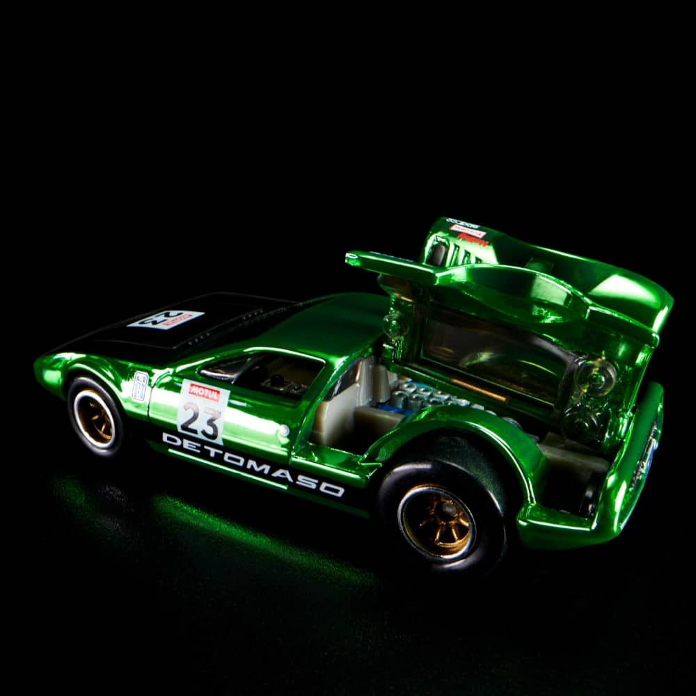 Hot Wheels RLC De Tomaso Mangusta 1971 1:64 Verde Spectraflame - Chido Toys