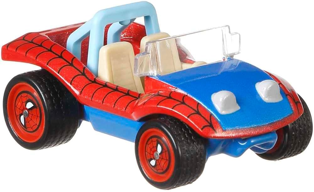 Hot Wheels Spider - Mobile Marvel Comics 1:64 azul y rojo - Chido Toys
