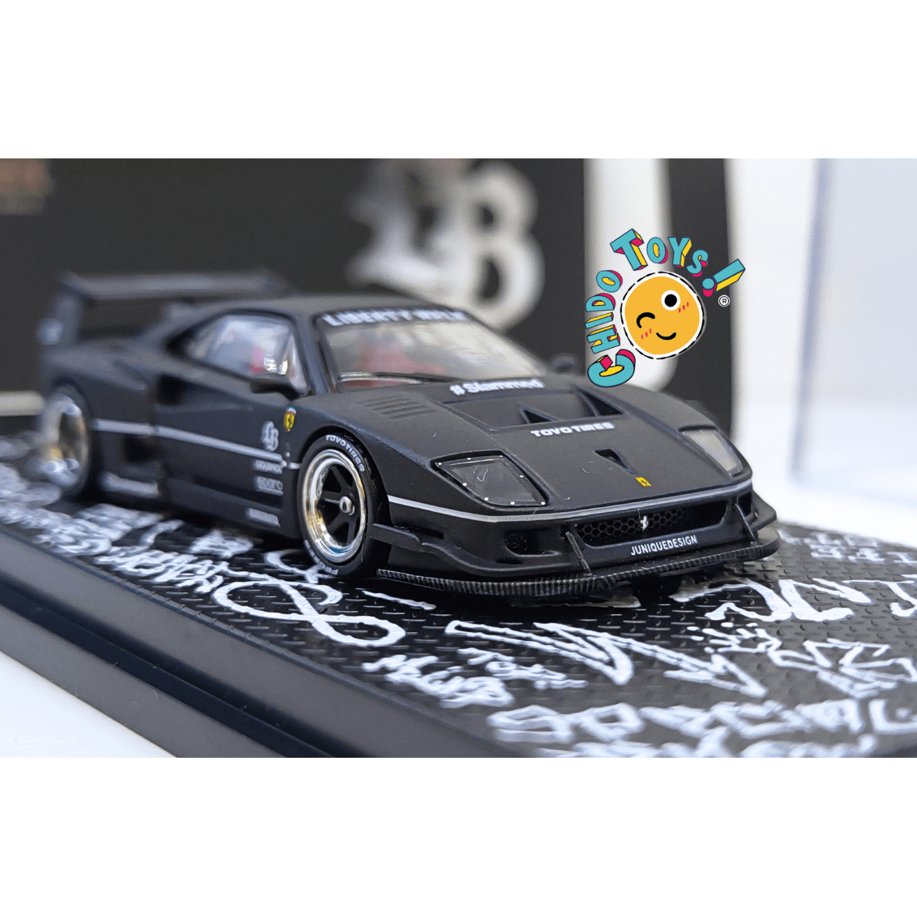 Inno64 F40 Liberty Walk 1:64 matte black special edition – Chido Toys