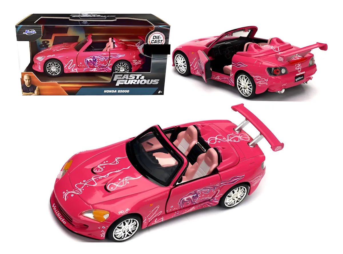Jada Fast & Furious S2000 de Suki 1:32 rosa, puertas abatibles - Chido Toys