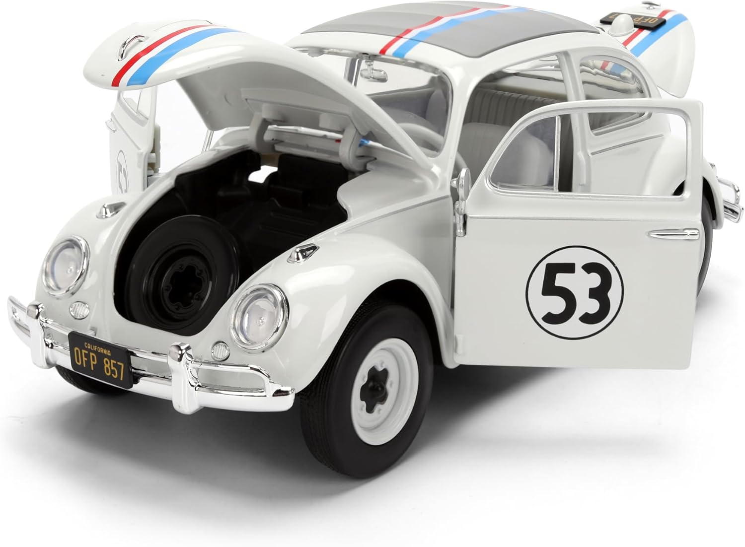 Jada Herbie Volkswagen Beetle 1:24 clásico blanco con accesorios - Chido Toys