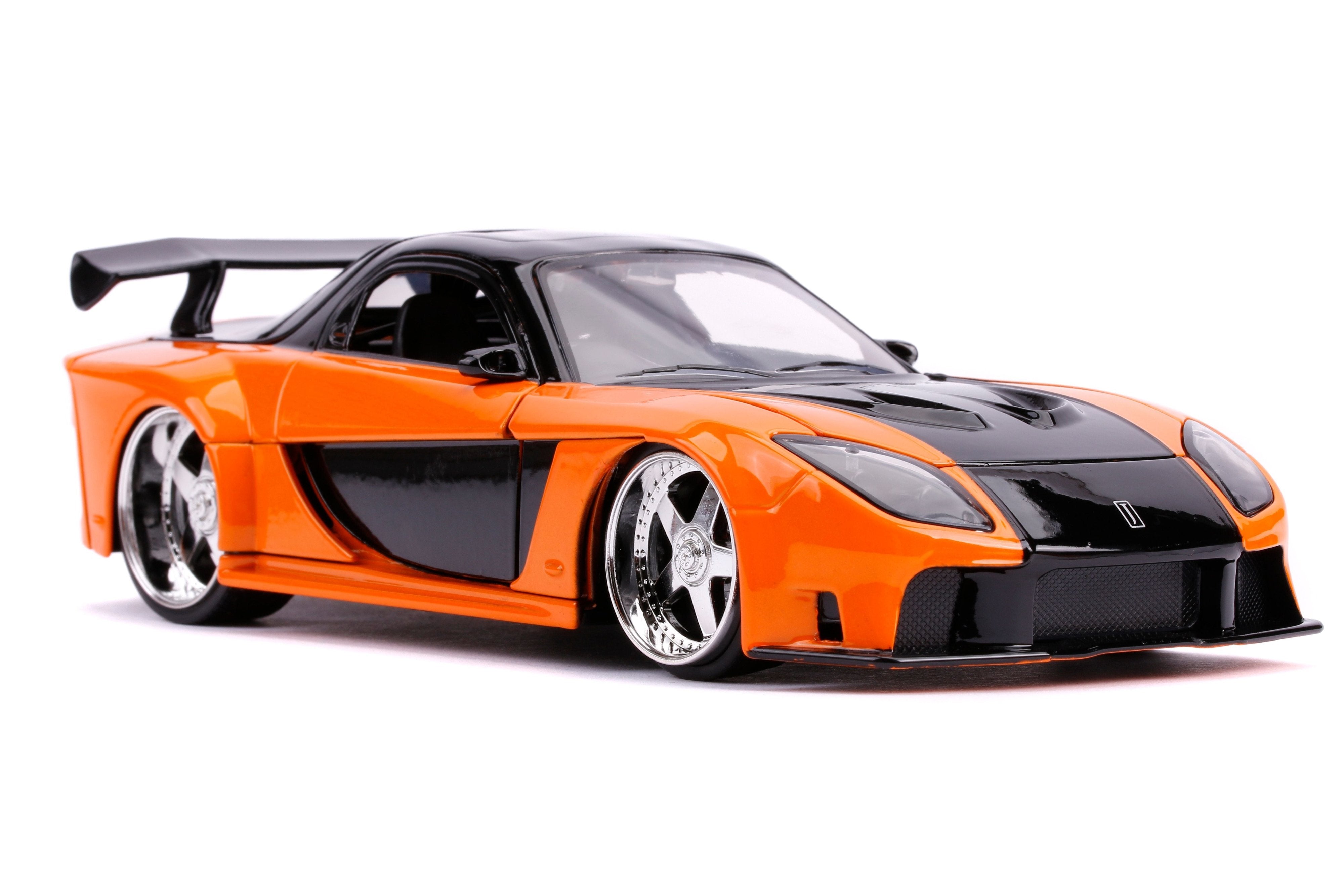 Jada Mazda RX - 7 Fast & Furious 1:24 naranja con alerón - Chido Toys