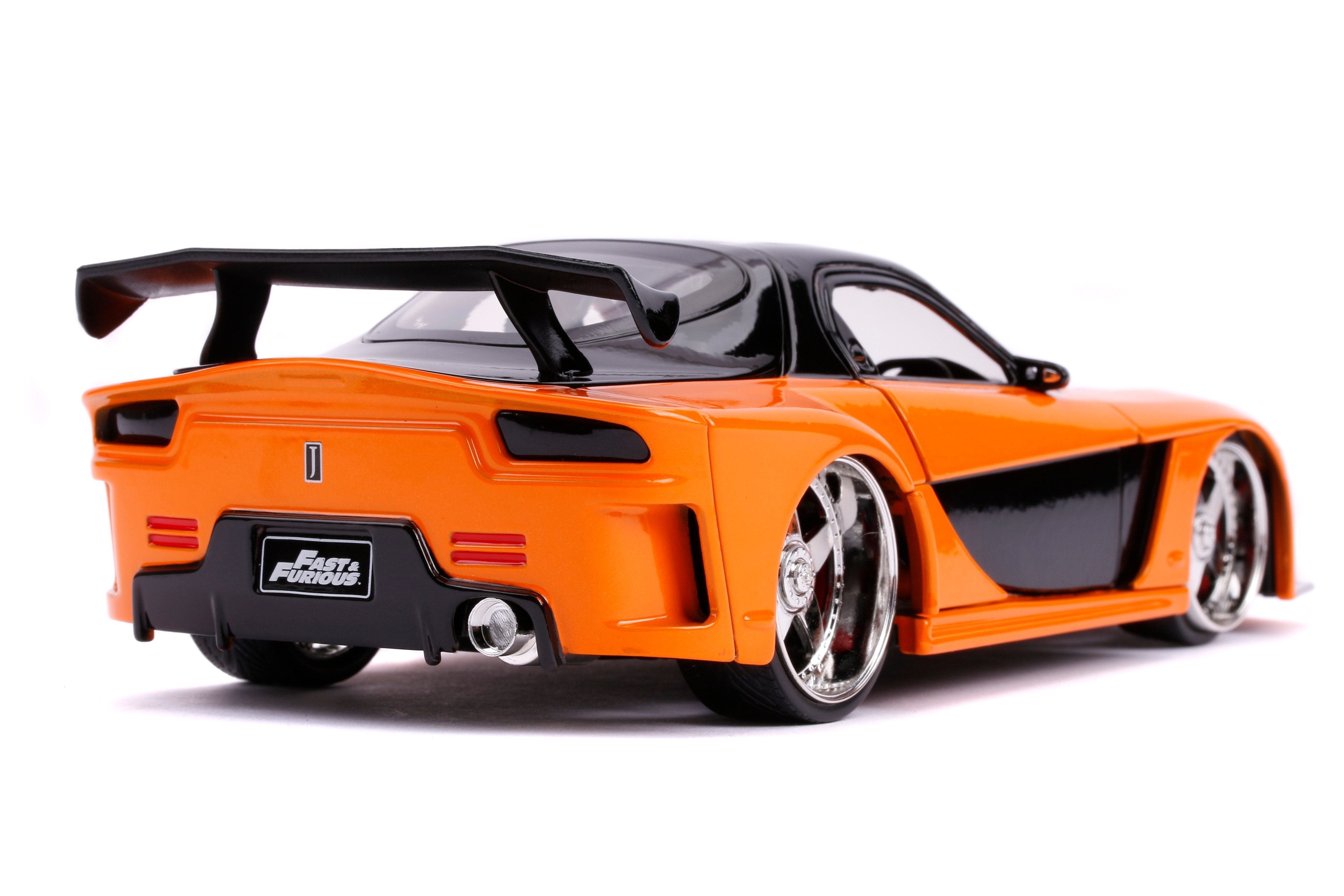 Jada Mazda RX - 7 Fast & Furious 1:24 naranja con alerón - Chido Toys