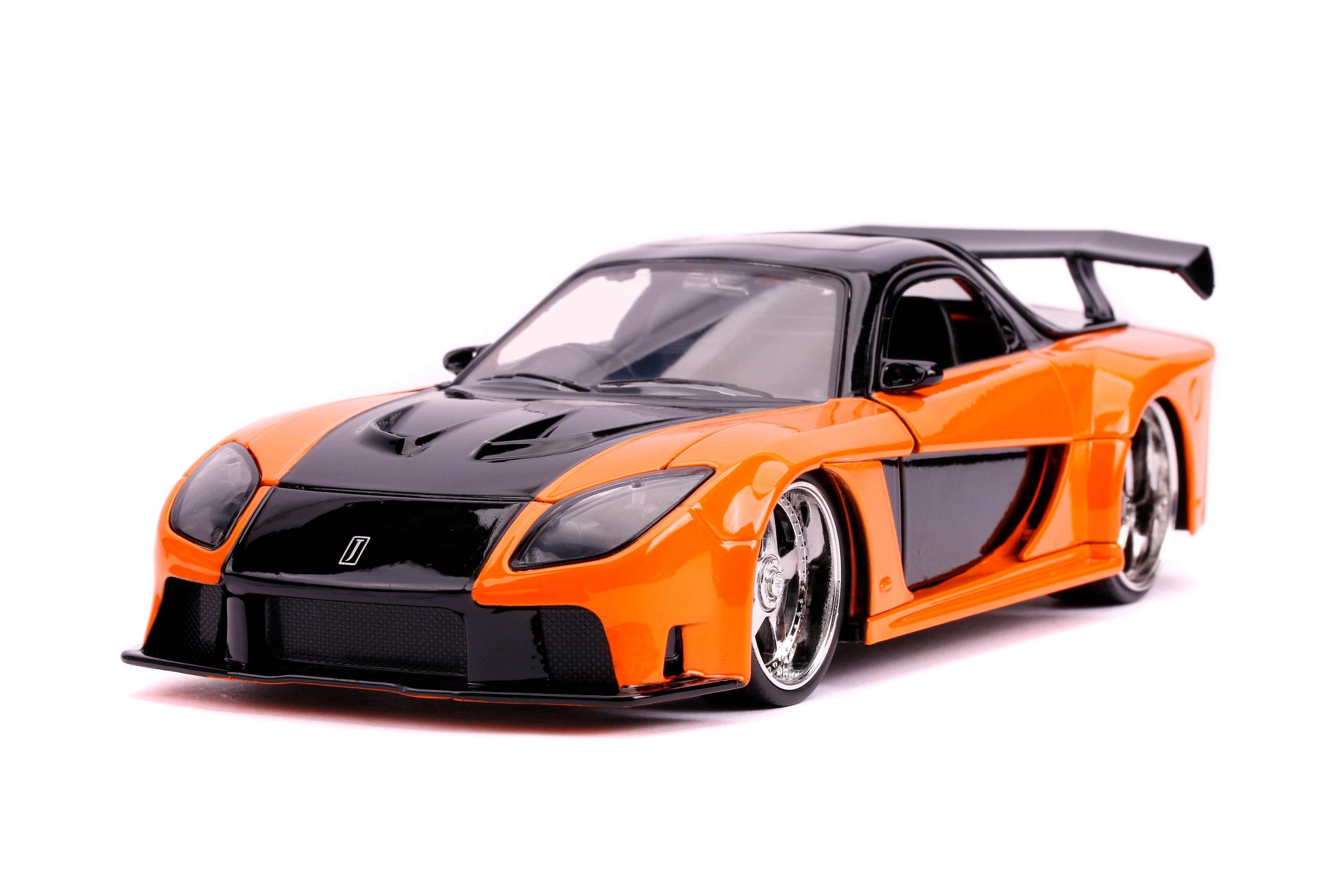 Jada Mazda RX - 7 Fast & Furious 1:24 naranja con alerón - Chido Toys