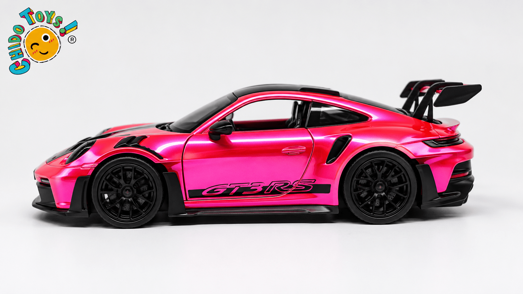Jada Porsche 911 GT3 RS 992 Pink Slips 1:24 rosa cromado - Chido Toys