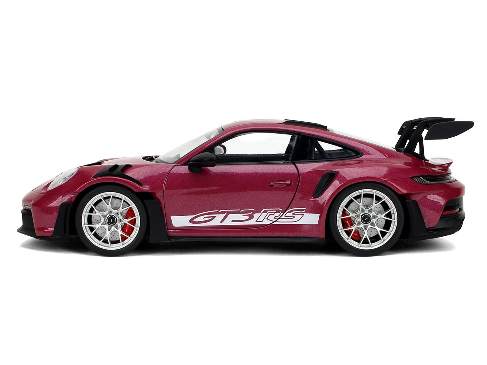 Jada Toys Porsche 911 GT3 RS Pink Slips 1:18 Metallic Cabernet con puertas abatibles - Chido Toys