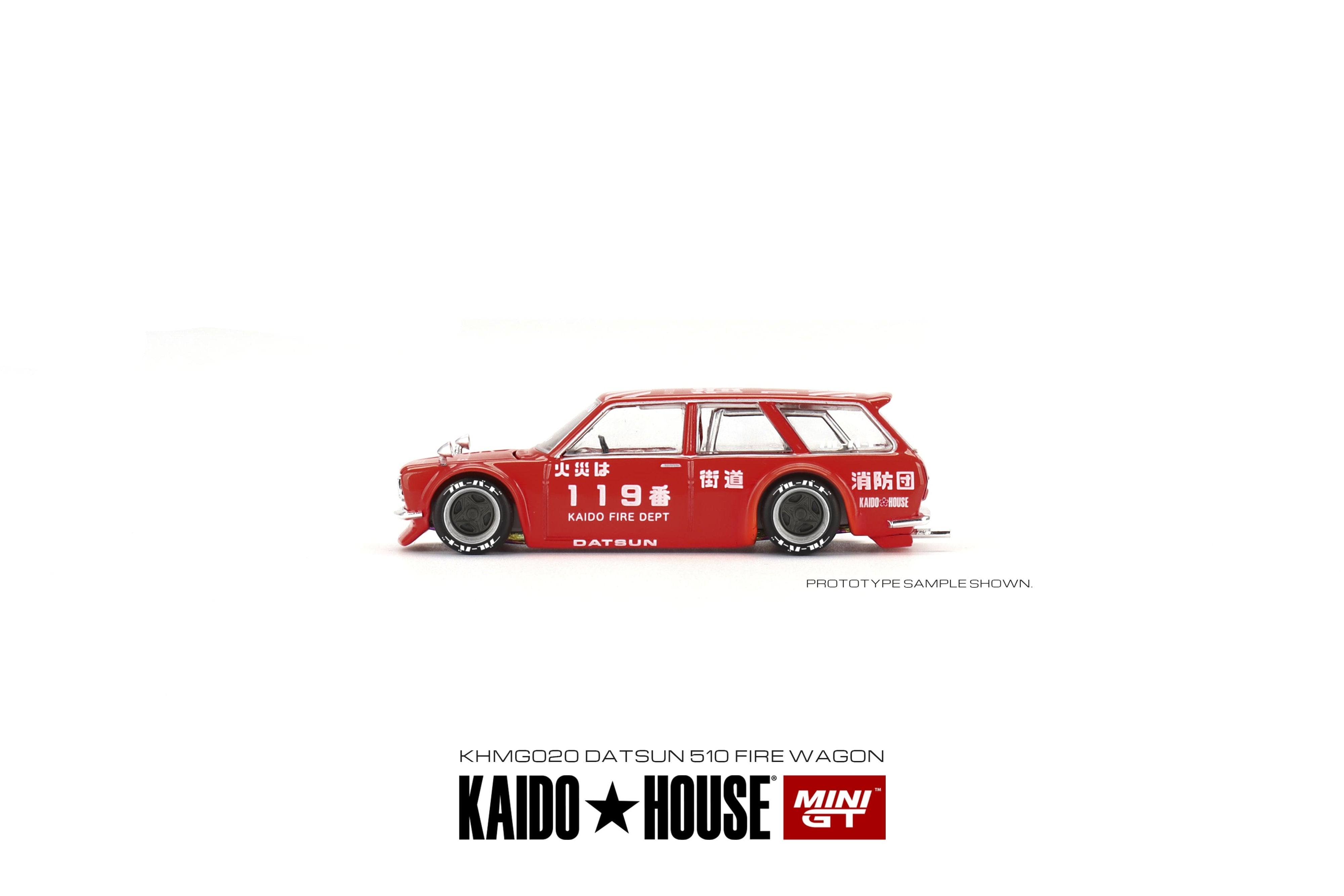 Kaido House × Mini GT – Datsun 510 Fire Wagon (KHMG020) 1:64 - Chido Toys