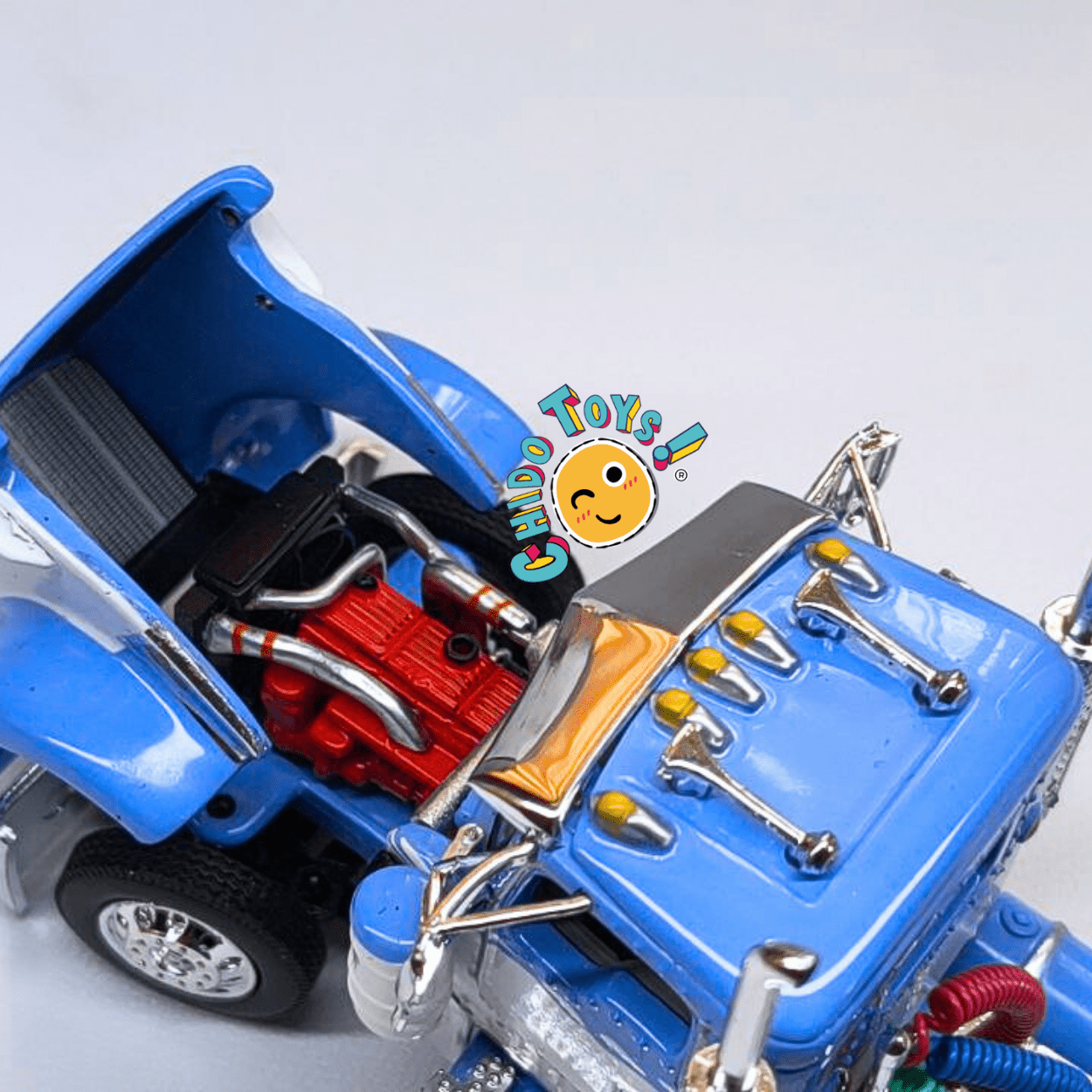 Kenworth W900L con doble tolva East Dump Trailer a escala 1:64 DCP – Réplica metálica con cofre abatible - Chido Toys