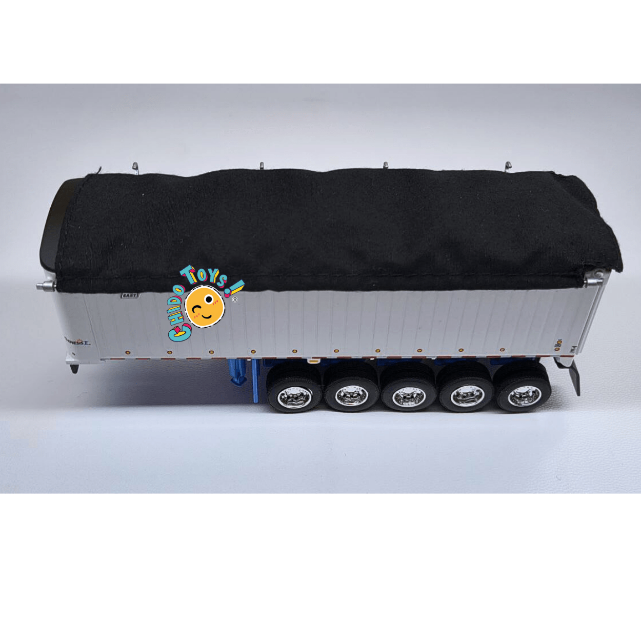 Kenworth W900L con doble tolva East Dump Trailer a escala 1:64 DCP – Réplica metálica con cofre abatible - Chido Toys