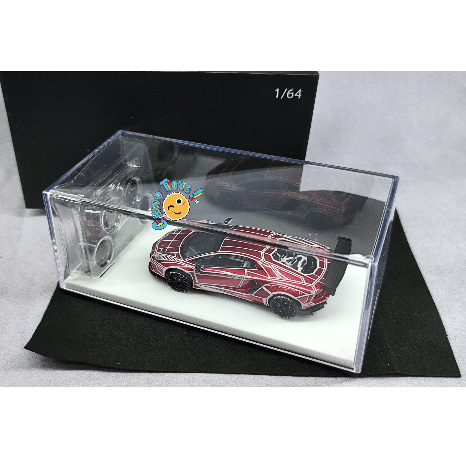 Lamborghini 1:64 King Model – Die - Cast con Rines Intercambiables, Llantas de Goma y Paño de Limpieza - Chido Toys
