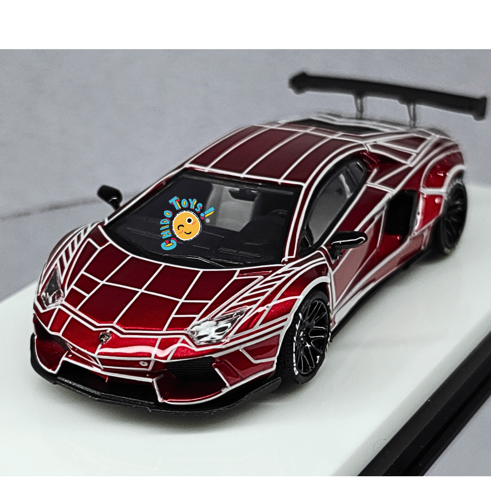 Lamborghini 1:64 King Model – Die - Cast con Rines Intercambiables, Llantas de Goma y Paño de Limpieza - Chido Toys