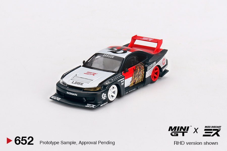 LB - Super Silhouette Nissan SILVIA (S15) “GARUDA” 1:64 – MINI GT x MIZU Diecast - Chido Toys