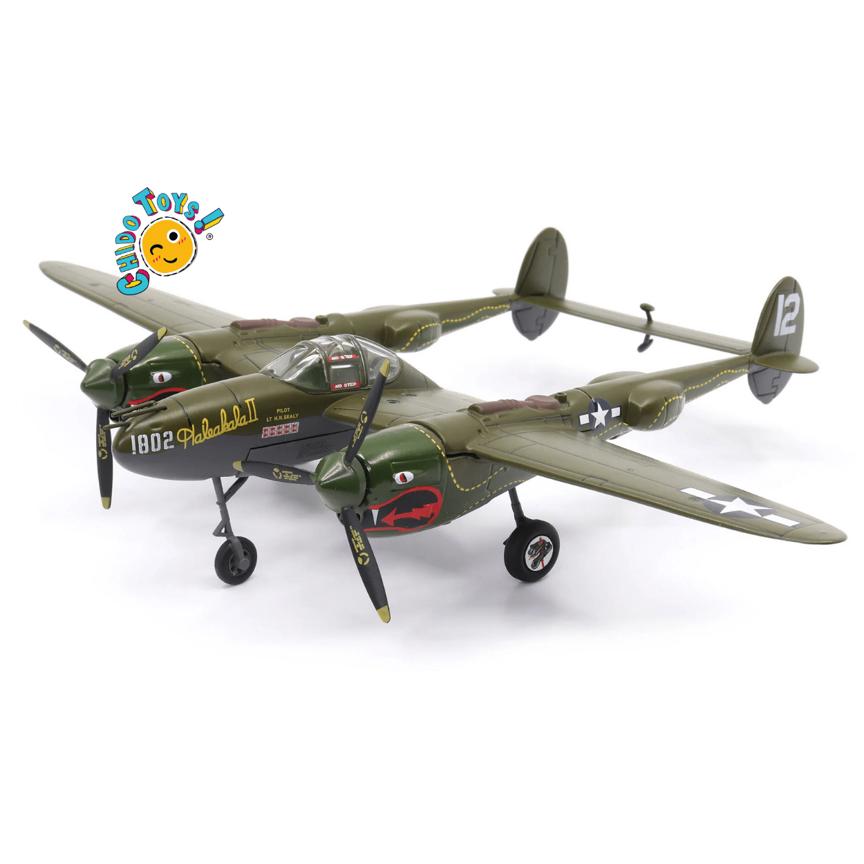 Lockheed P - 38 Lightning Avión a Escala 1:72 – Diecast Metal - Chido Toys