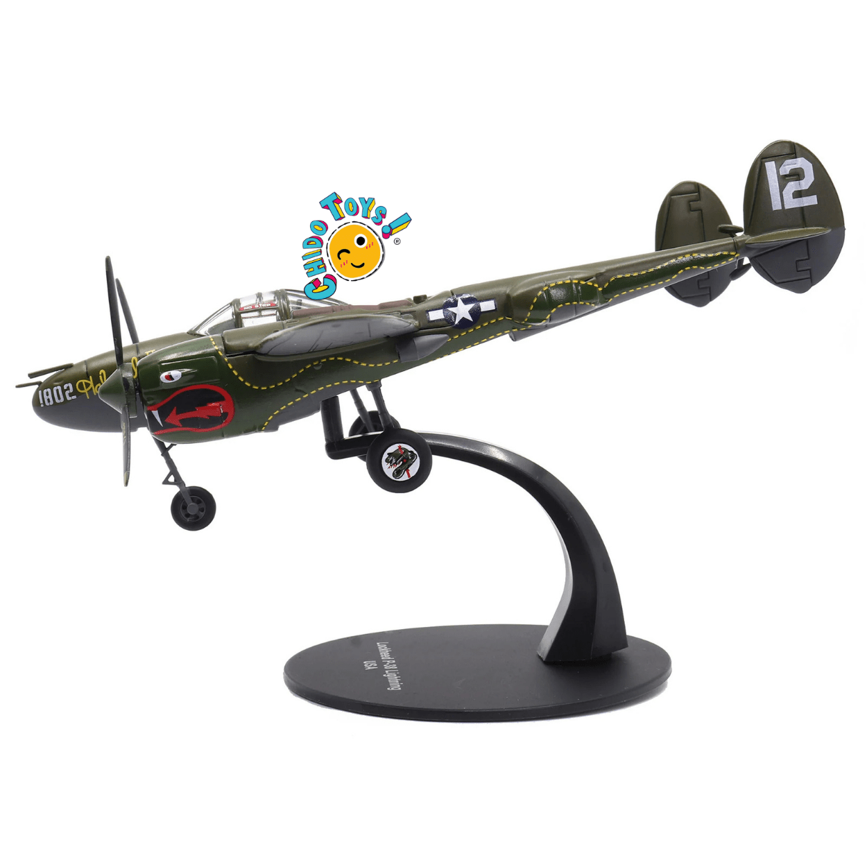 Lockheed P - 38 Lightning Avión a Escala 1:72 – Diecast Metal - Chido Toys