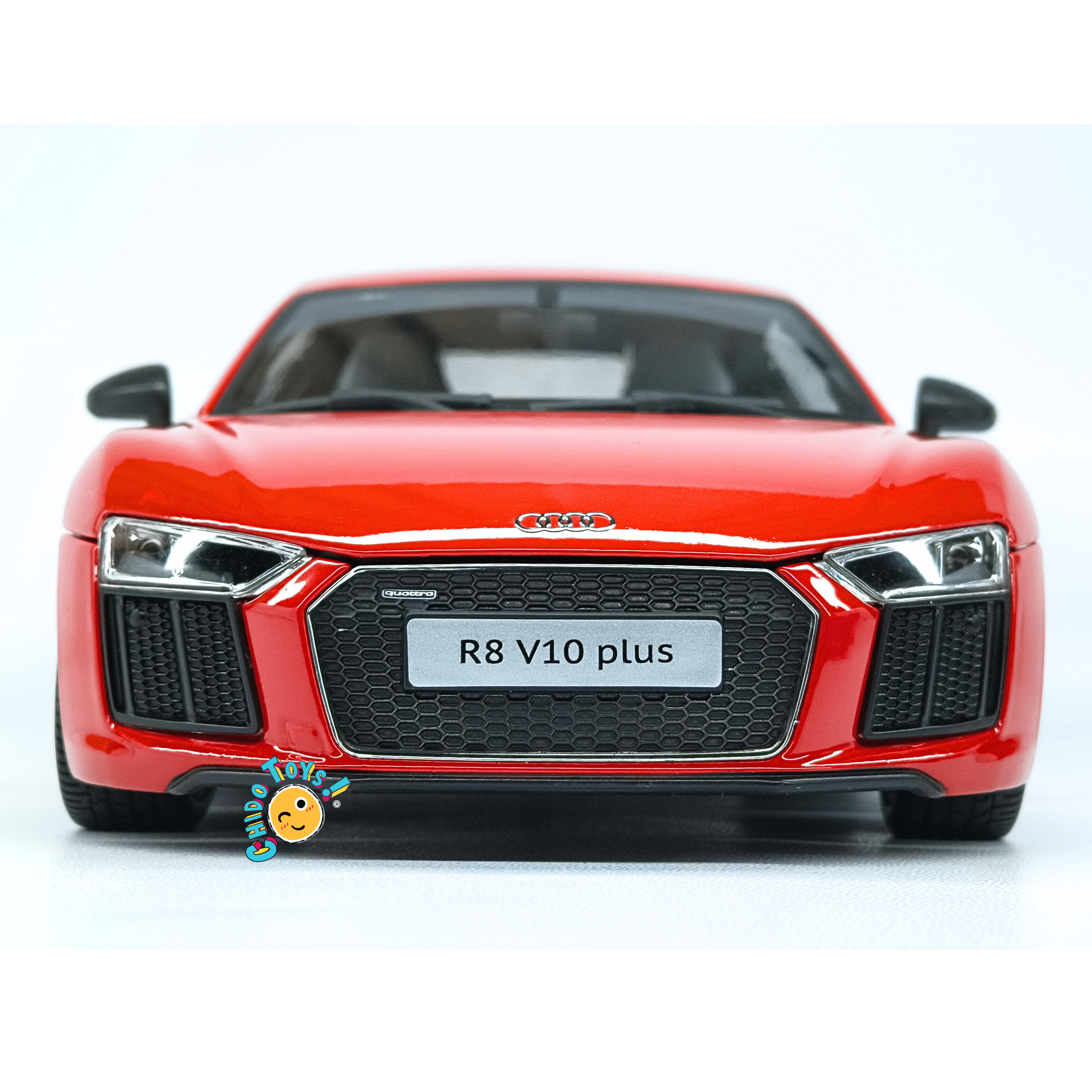 Maisto Exclusive Audi R8 V10 Plus 1:18 blanco con dirección y suspensión - Chido Toys