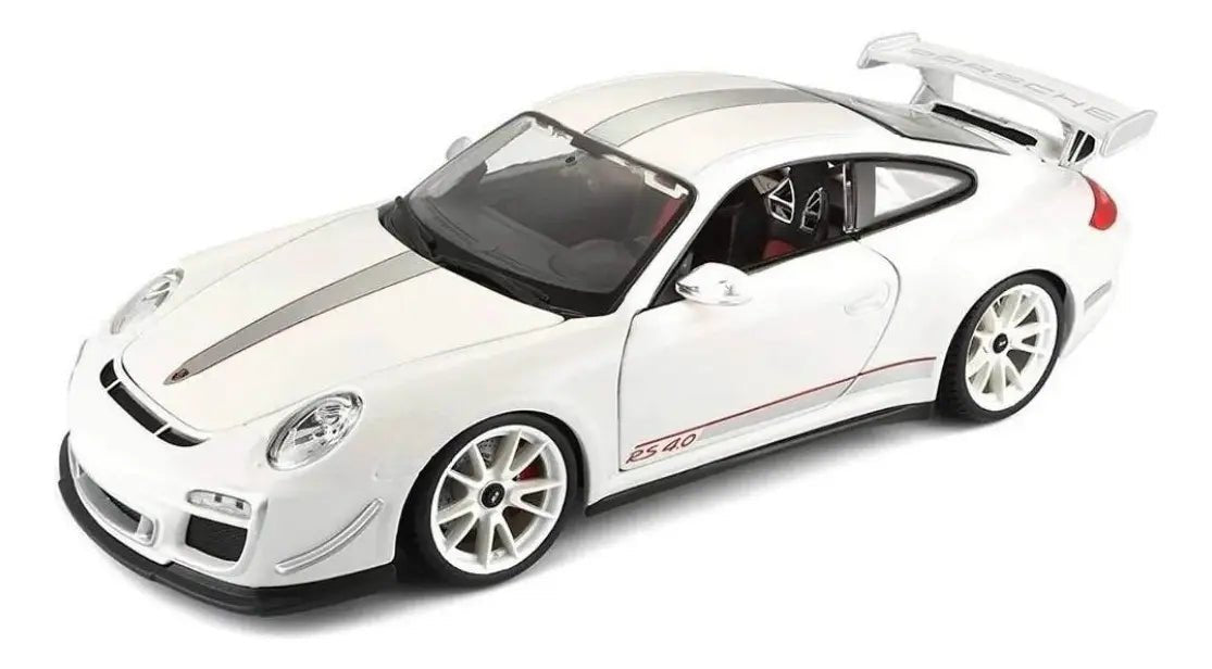 Maisto Porsche 911 GT3 RS 4.0 Special Edition 1:18 blanco con apertura de cofre, puertas y motor - Chido Toys