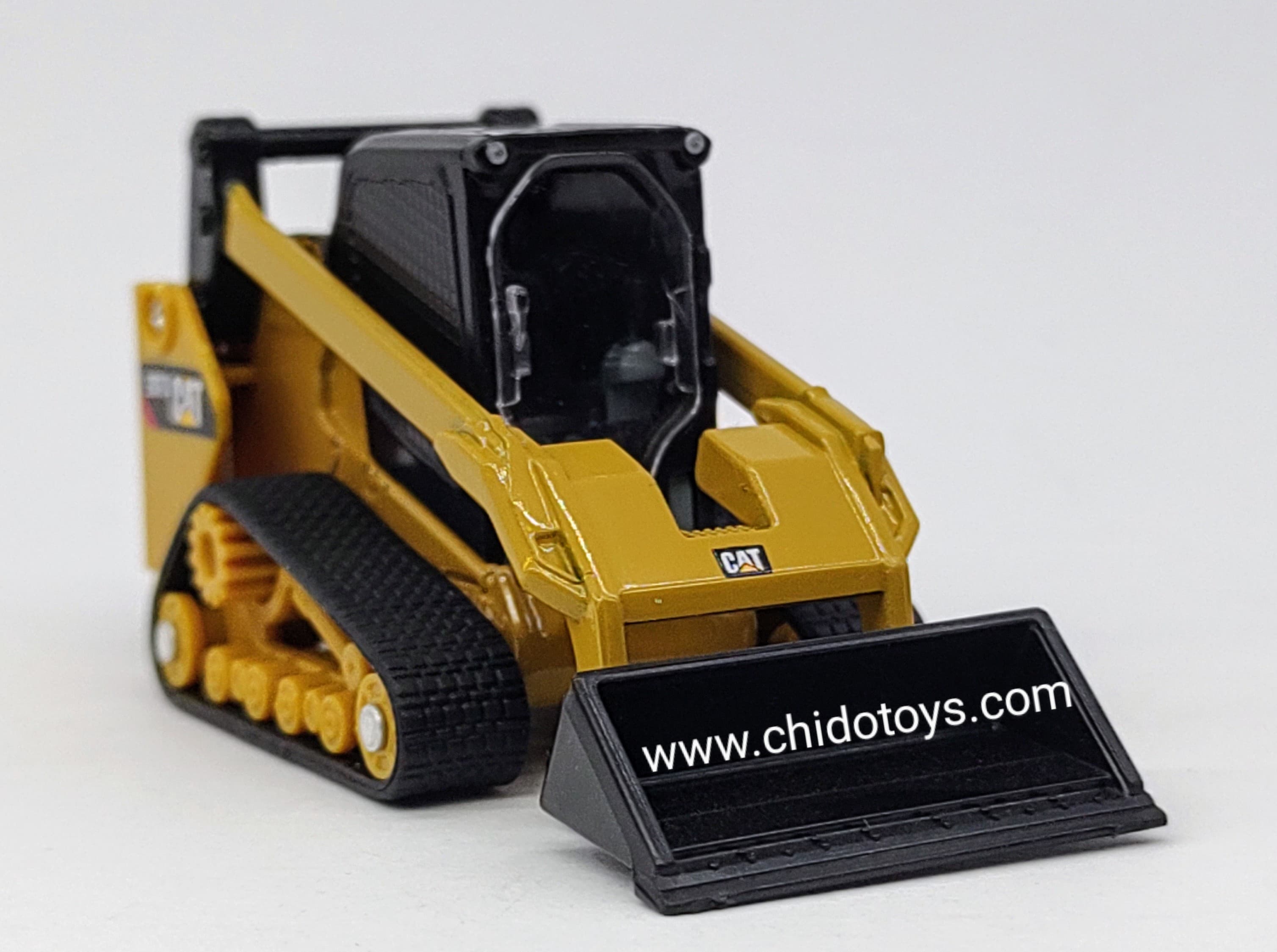 Maquinaria Pesada a escala marca CAT, Modelo Minicargador Cat 272D2 y cargador compacto de cadenas Cat 297D2, paquete doble - Chido Toys
