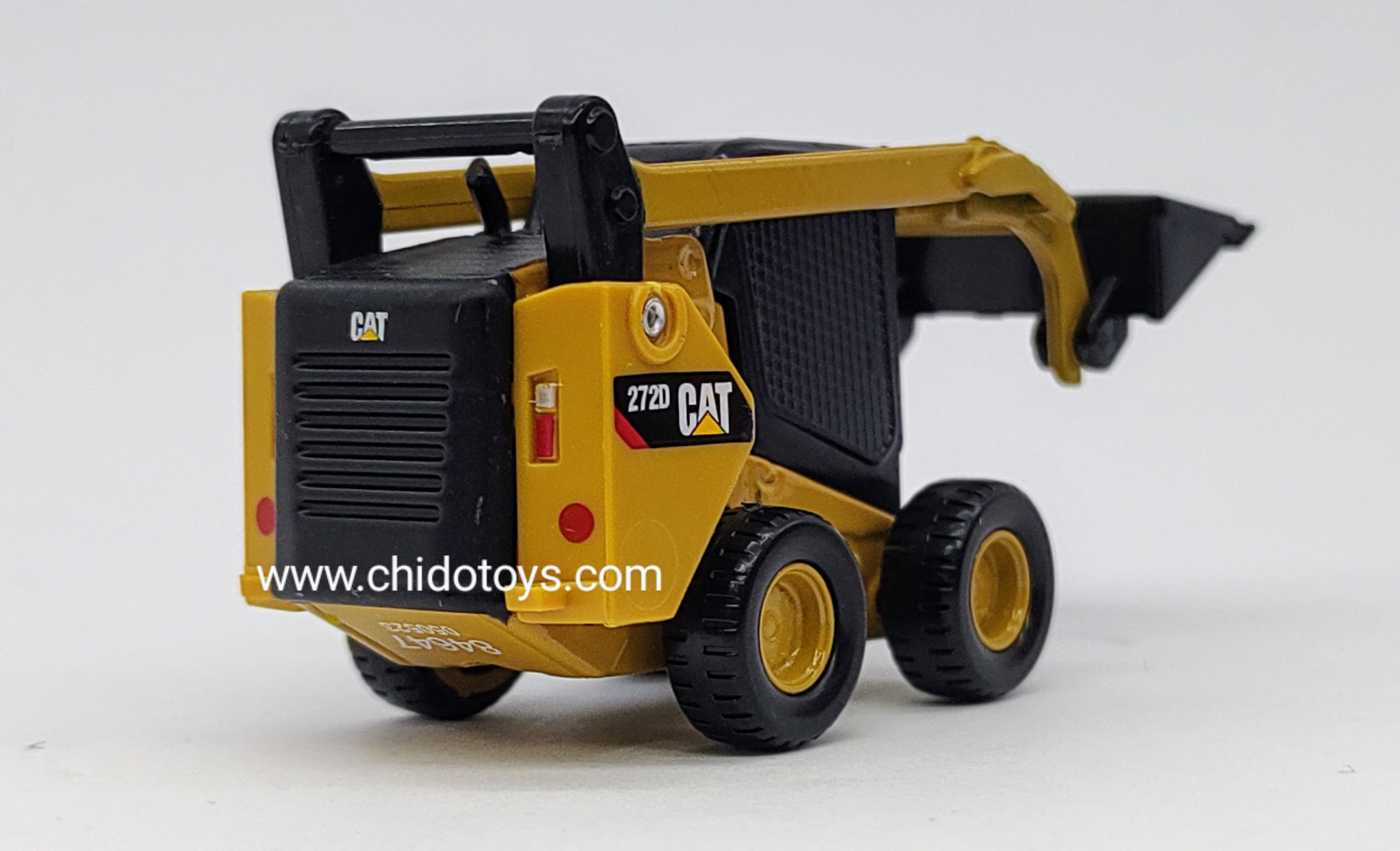 Maquinaria Pesada a escala marca CAT, Modelo Minicargador Cat 272D2 y cargador compacto de cadenas Cat 297D2, paquete doble - Chido Toys