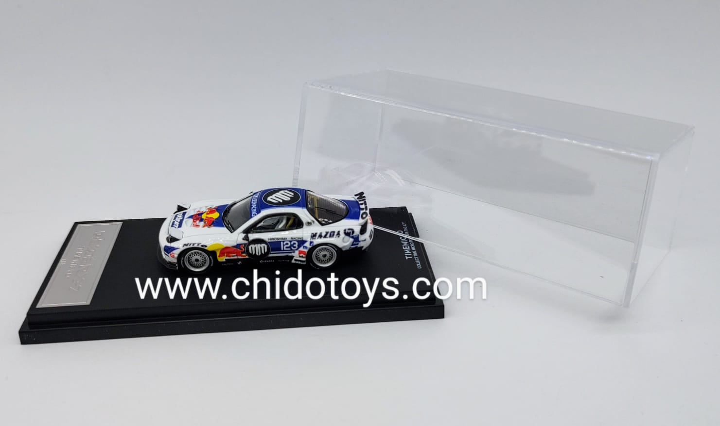 Mazda RX - 7 RB 1:64 Time Micro – Cuerpo de Metal, Llantas de Goma y Capelo Acrílico - Chido Toys