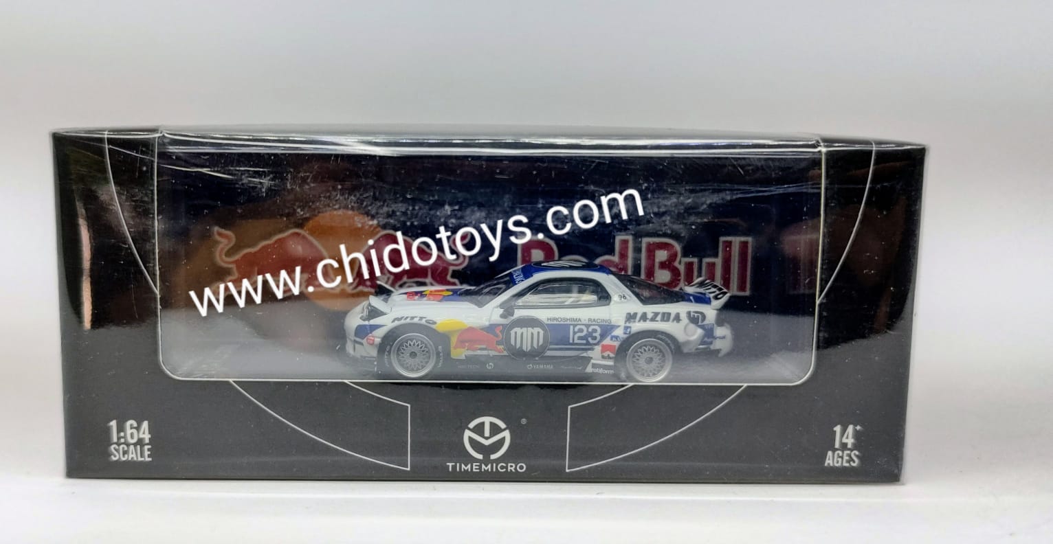 Mazda RX - 7 RB 1:64 Time Micro – Cuerpo de Metal, Llantas de Goma y Capelo Acrílico - Chido Toys